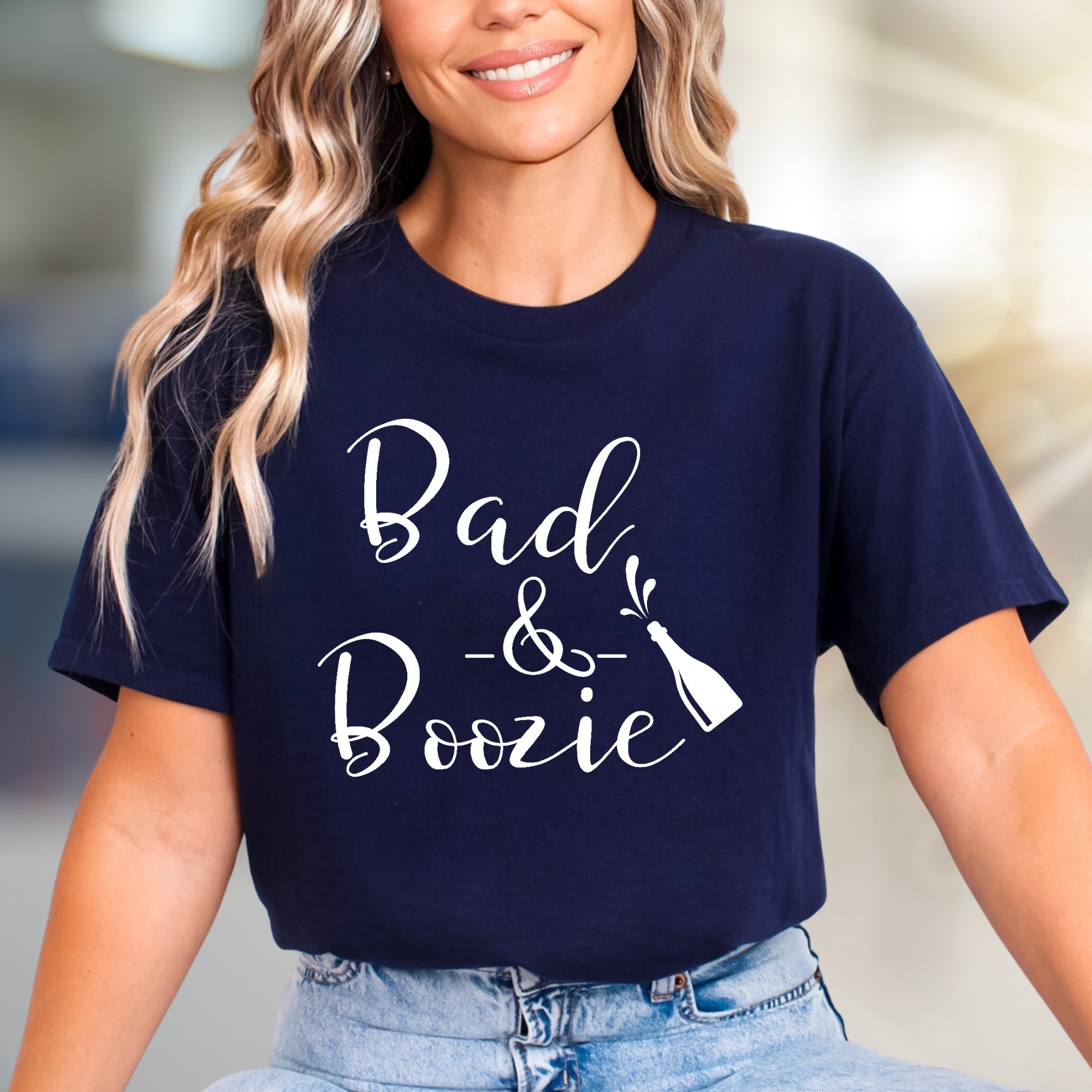 "Bad & Boozie" Party Lifestyle Graphic Tee, a Fun Night Out Pick for Celebration Lovers