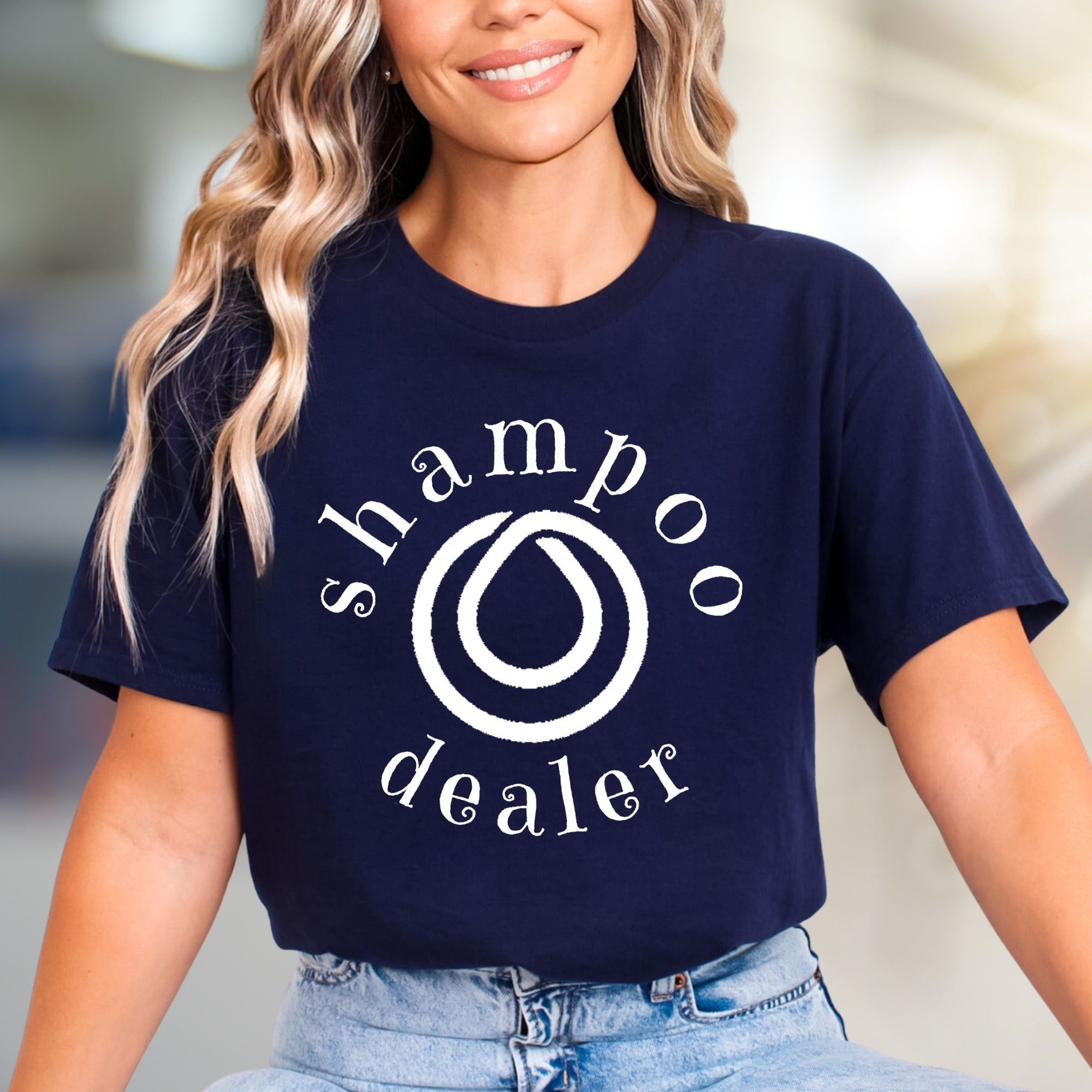 "Shampoo Dealer" Minimalist Salon Graphic Tee, a Stylist's Statement Pick