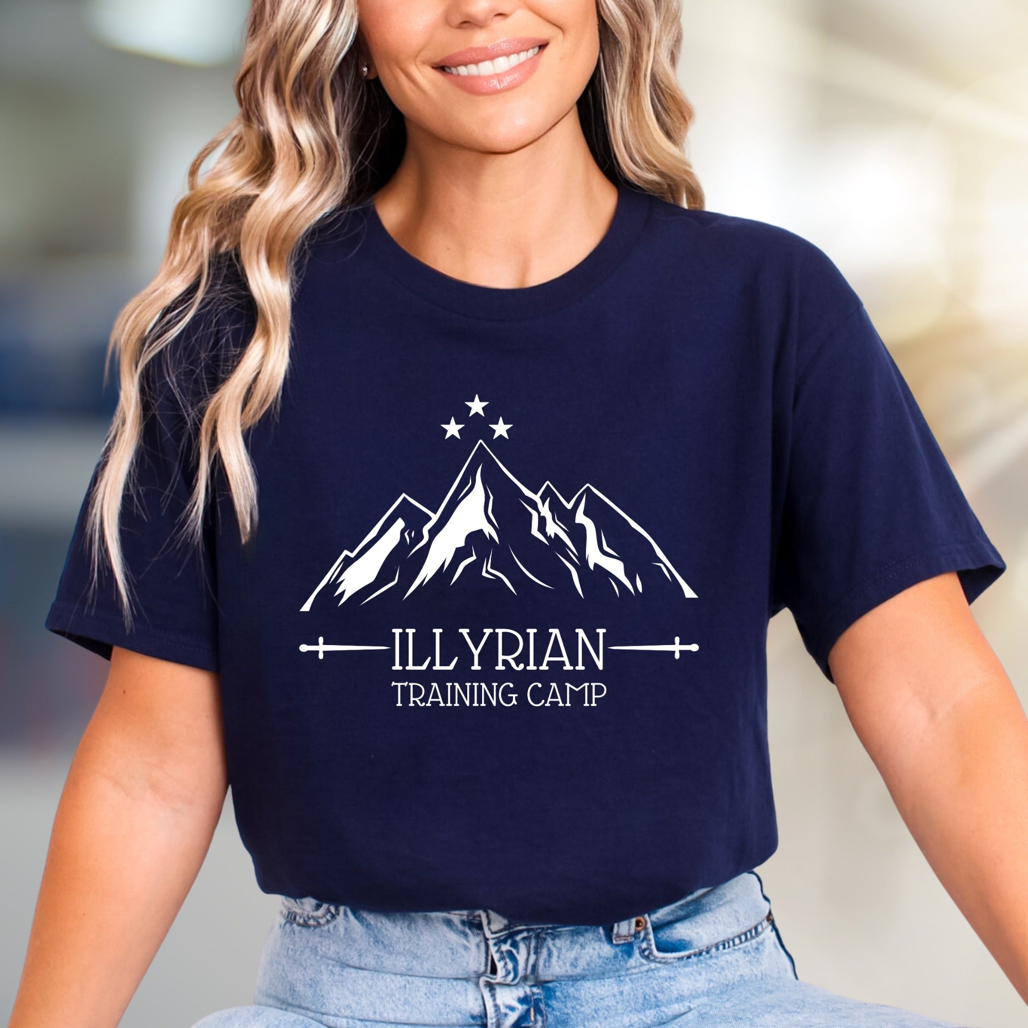 "Illyrian Training Camp" Mountain Peak Graphic Tee, a Fantasy Core Pick for Book Lovers