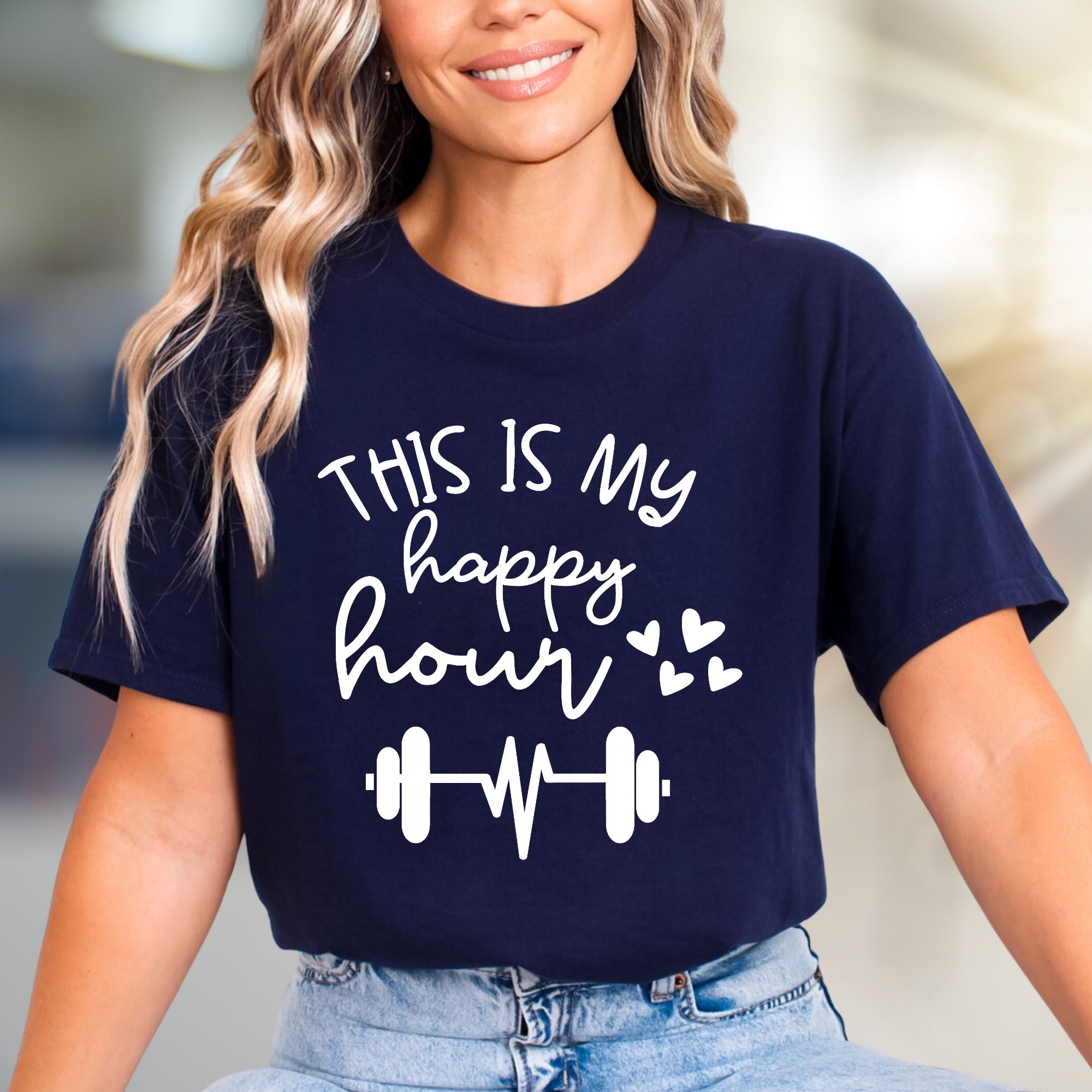 "THIS IS MY happy hour" Gym Graphic Tee, a Fitness Pick for Workout Lovers