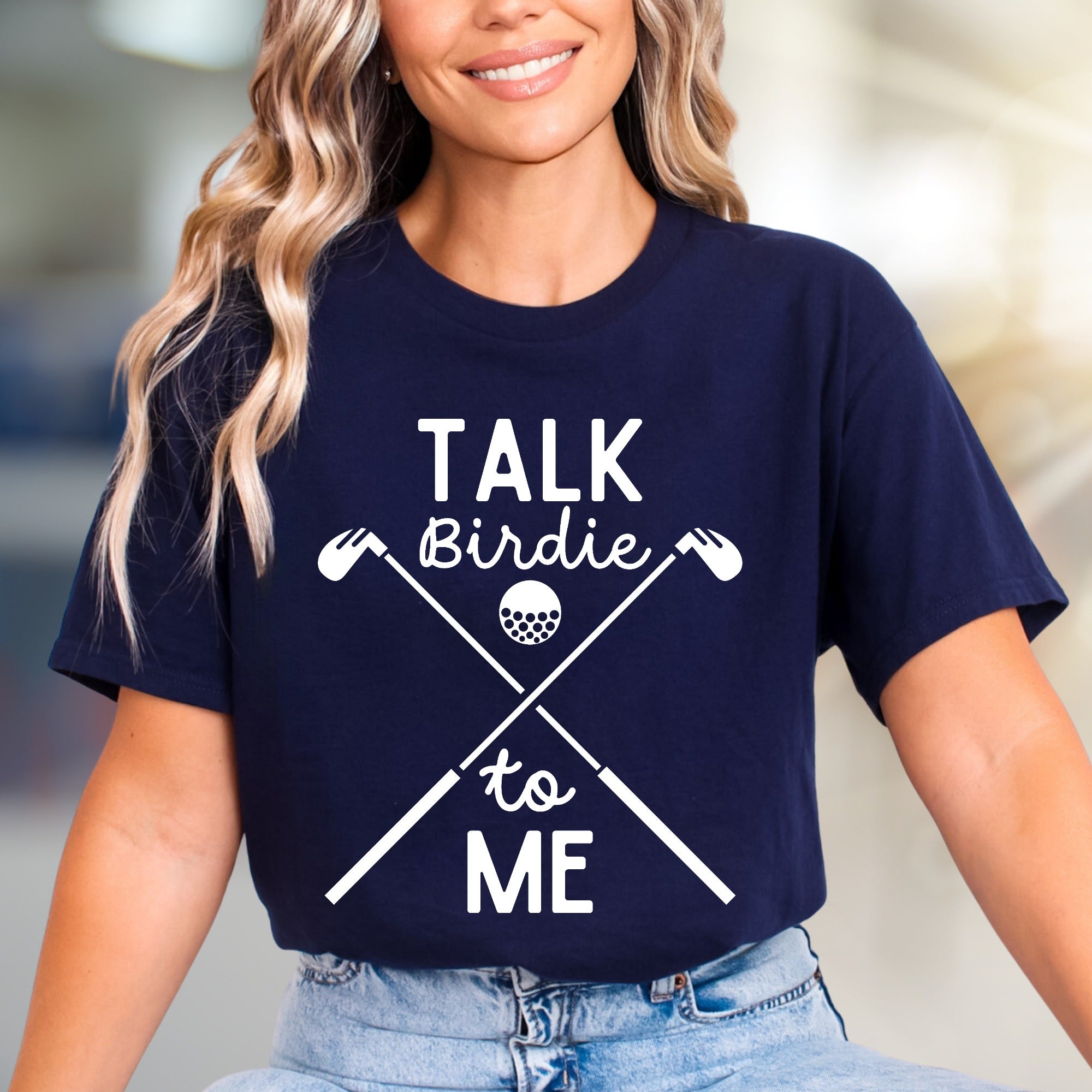 "Talk Birdie to Me" Golf Graphic Tee, a Witty Sports Pick for Enthusiasts