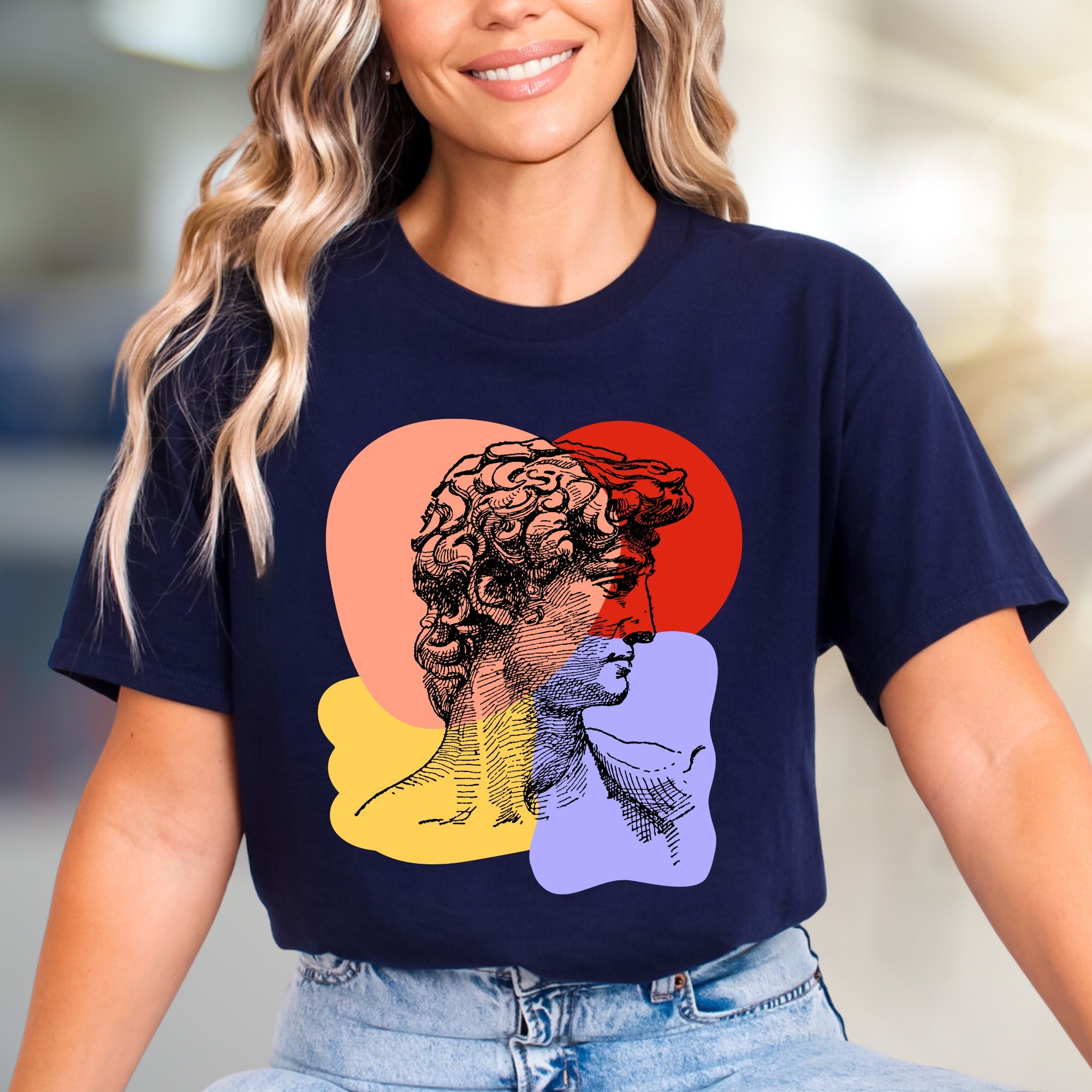 David Bust Abstract Graphic Tee, An Artful Statement for Creatives