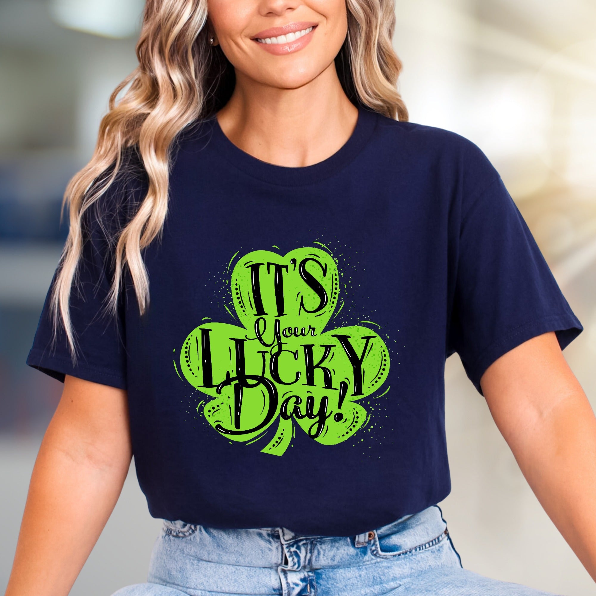 "IT'S Your LUCKY Day!" Shamrock Graphic Tee, a Festive St. Patrick's Pick for Everyone