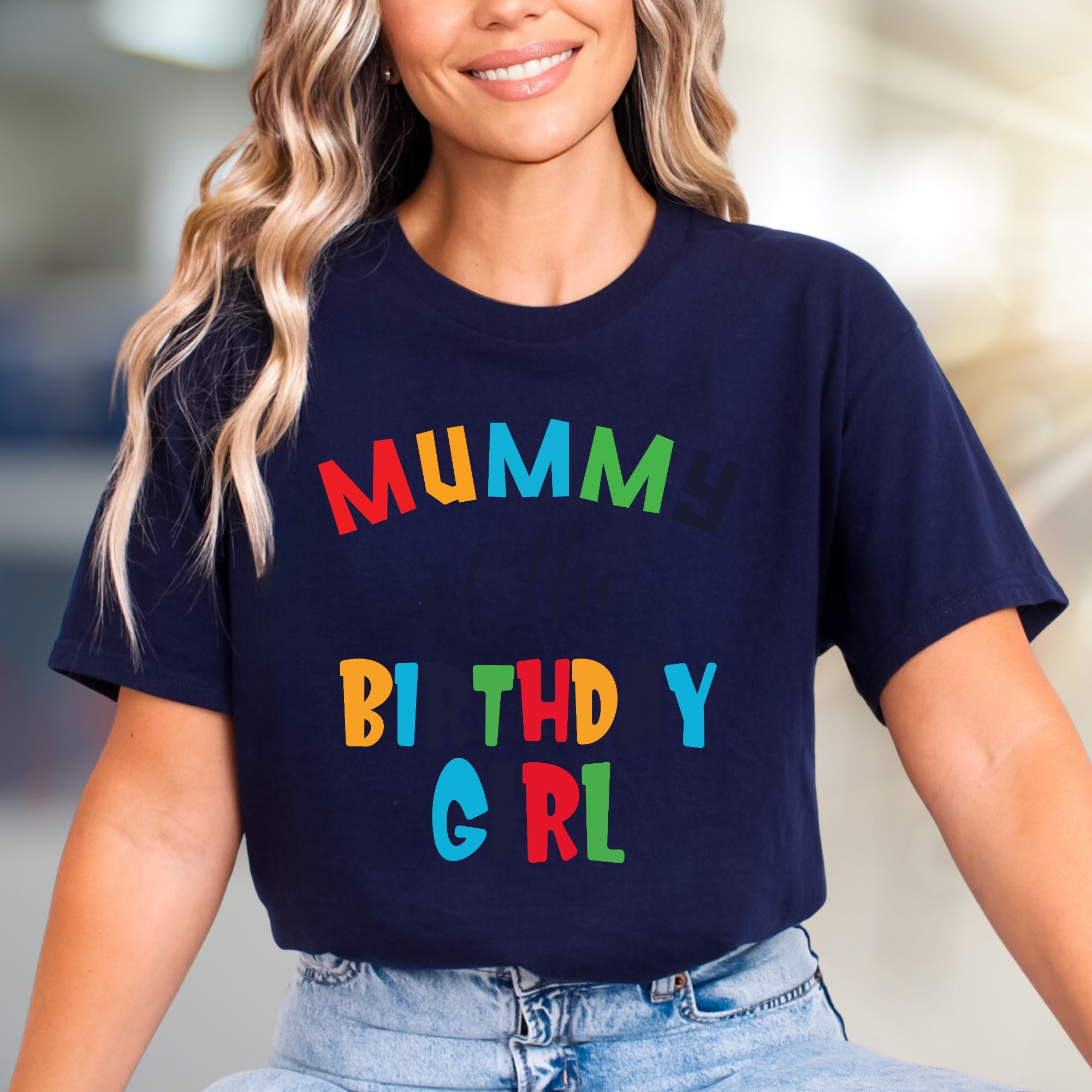 "Mummy of the Birthday Girl" Colorful Fun Graphic Tee, a Celebration Pick
