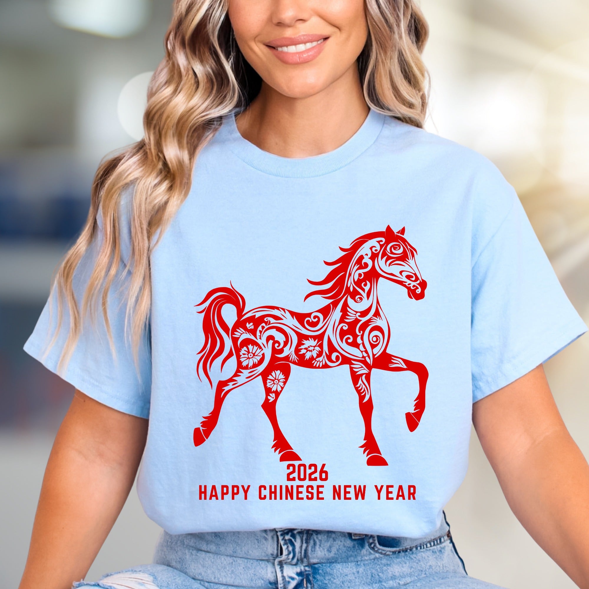 Happy Chinese New Year 2026 Floral Horse Graphic Tee, a Lunar Celebration Pick for Everyone