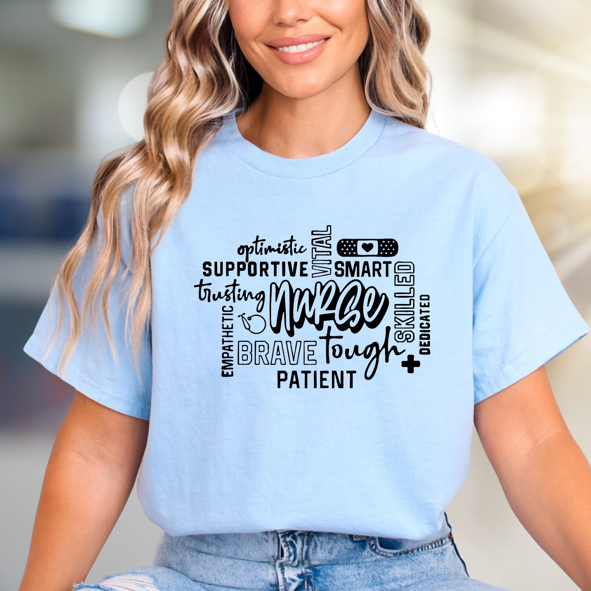 "Nurse" Word Cloud Graphic Tee, a Heartfelt Gift for Healthcare Heroes