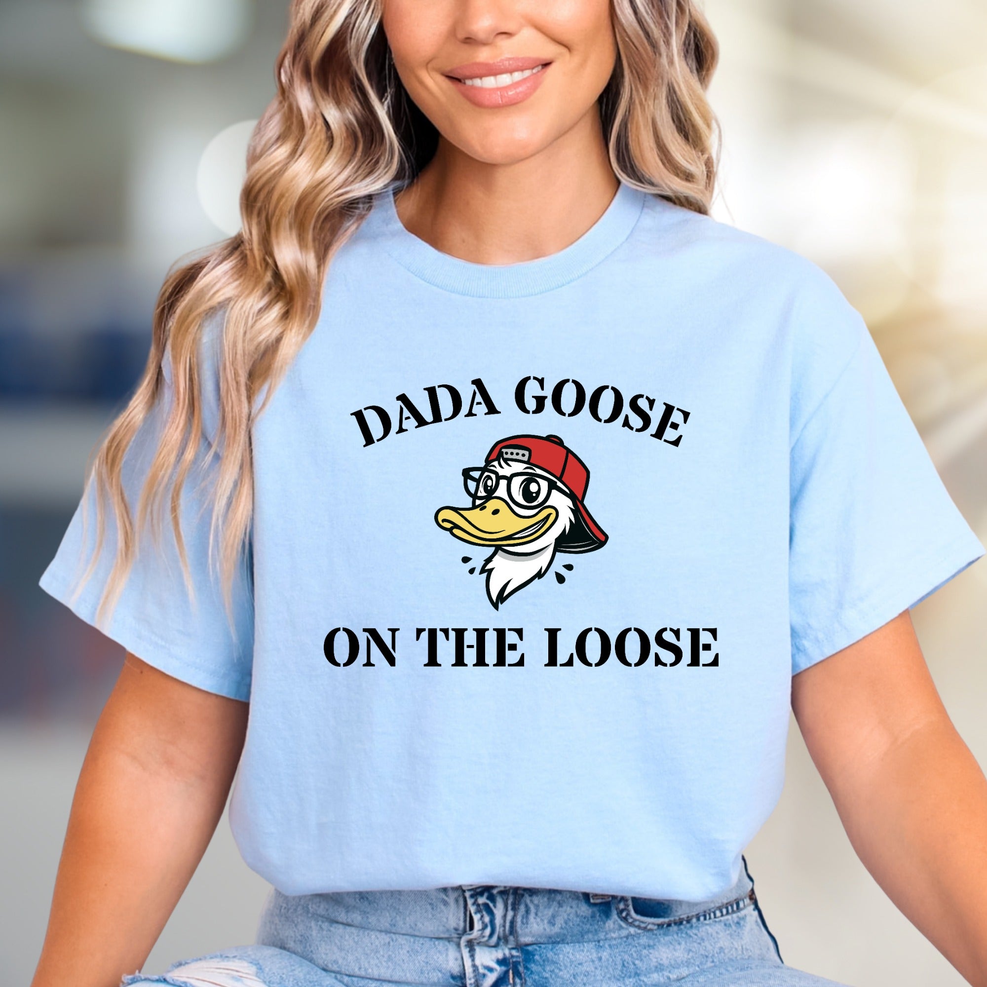 "Dada Goose On The Loose" Fun Dad Graphic Tee, a Novelty Pick for Dads