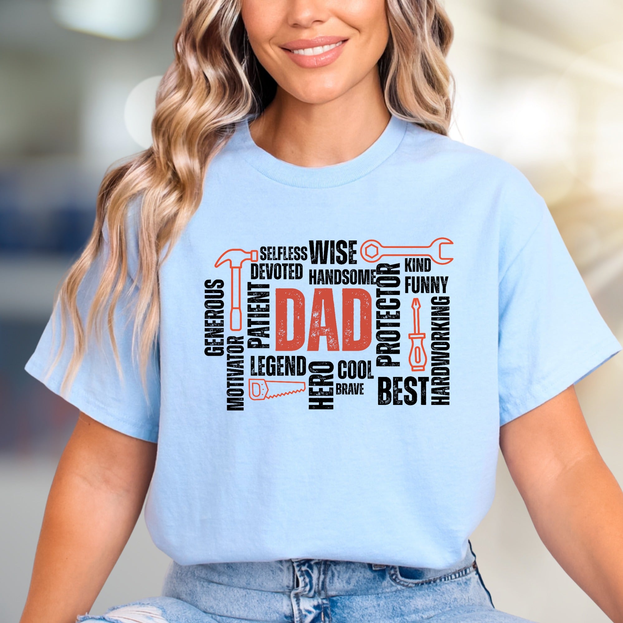"DAD" Word Cloud Graphic Tee, a Father's Day Perfect Pick for Loved Ones