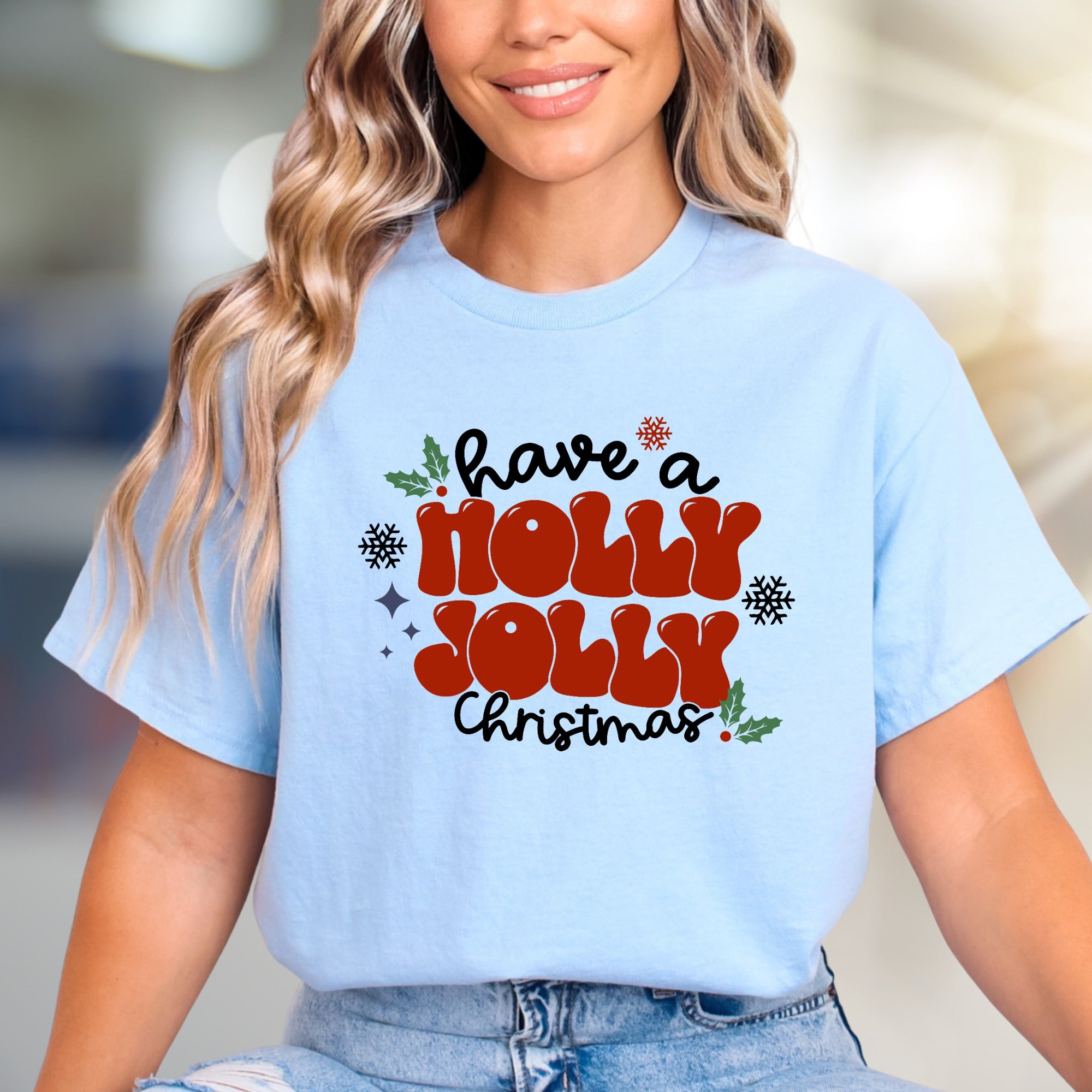 "Have a Holly Jolly Christmas" Retro Holiday Graphic Tee, a Festive Pick for Celebrate