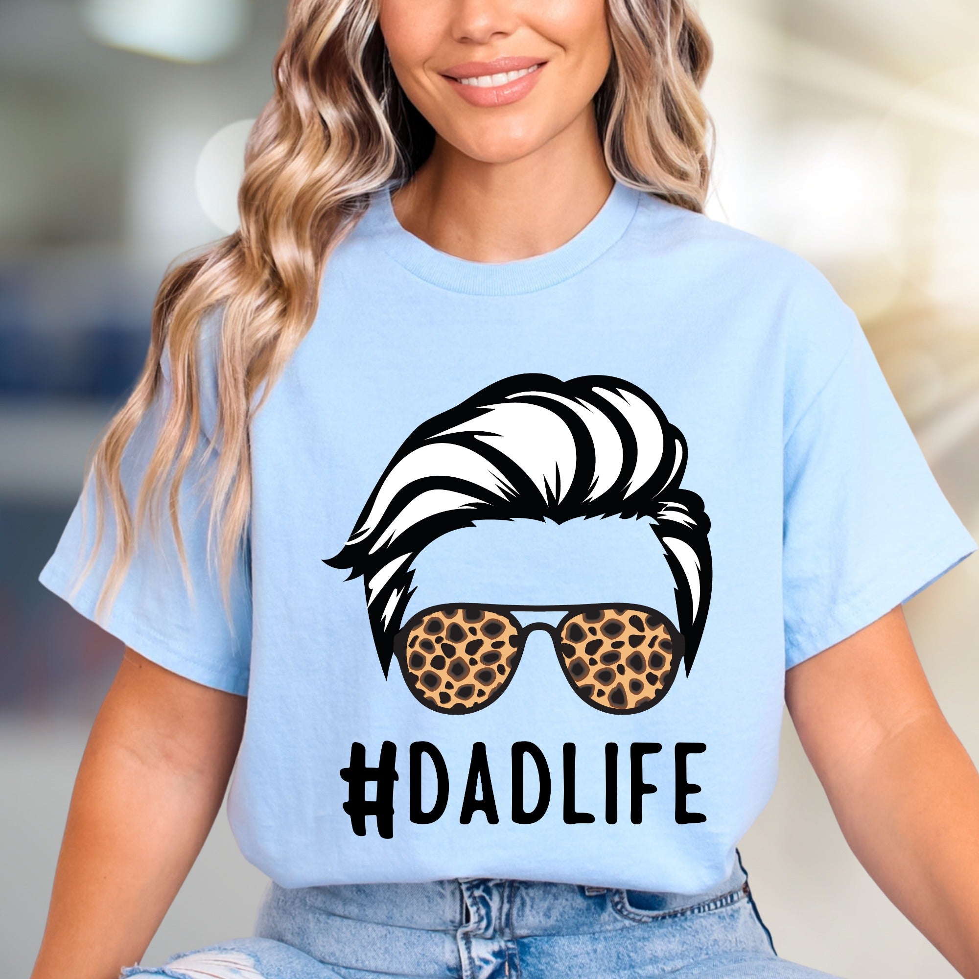 #DADLIFE Leopard Print Sunglasses Graphic Tee, a Father's Day Pick for Cool Dads
