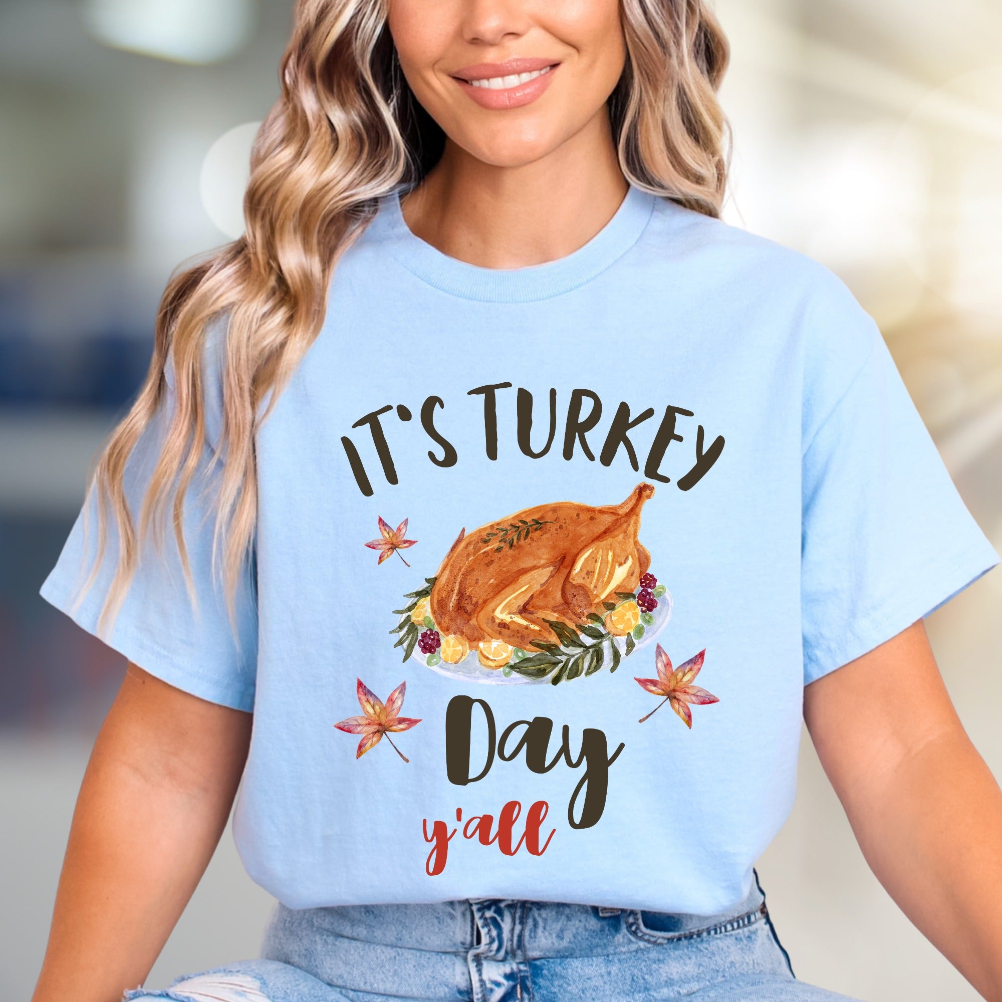 "It's Turkey Day Y'all" Thanksgiving Graphic Tee, a Festive Pick for Celebration
