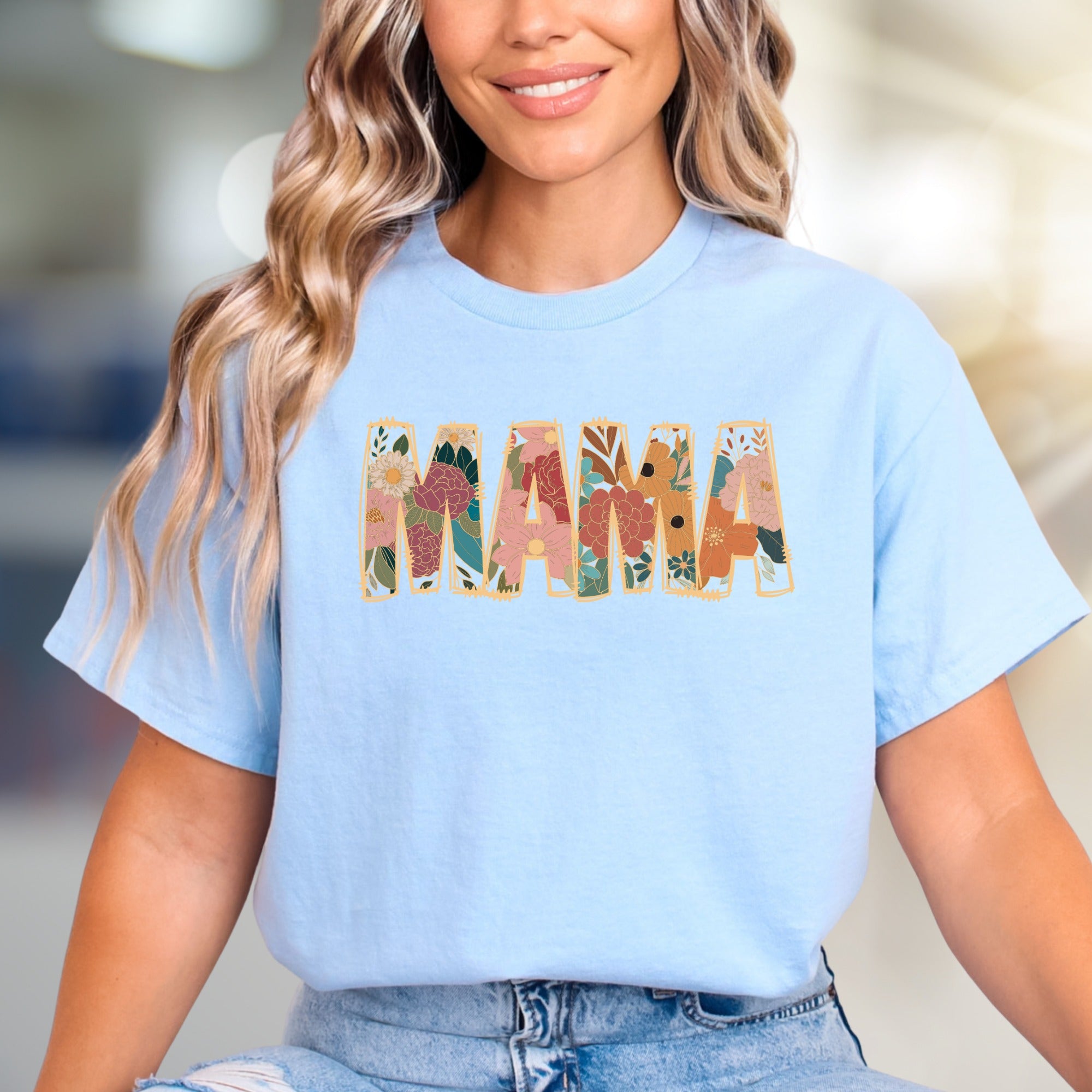 "MAMA" Floral Boho Graphic Tee, A Mother's Day Pick for Her