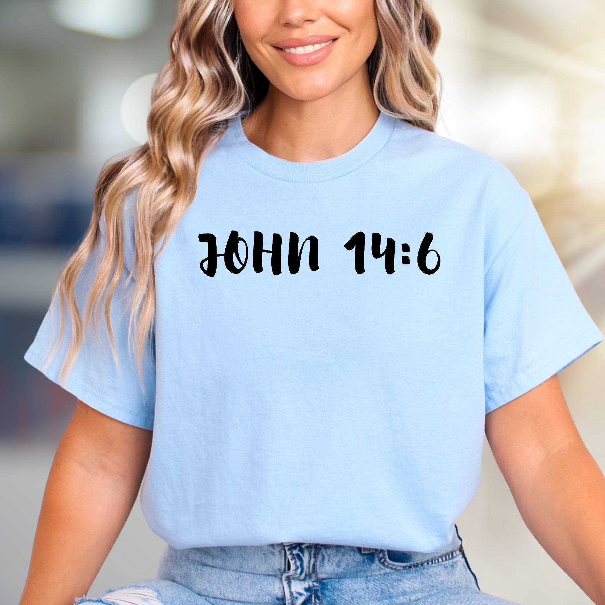 "John 14:6" Scriptural Graphic Tee, an Inspirational Pick for Believers