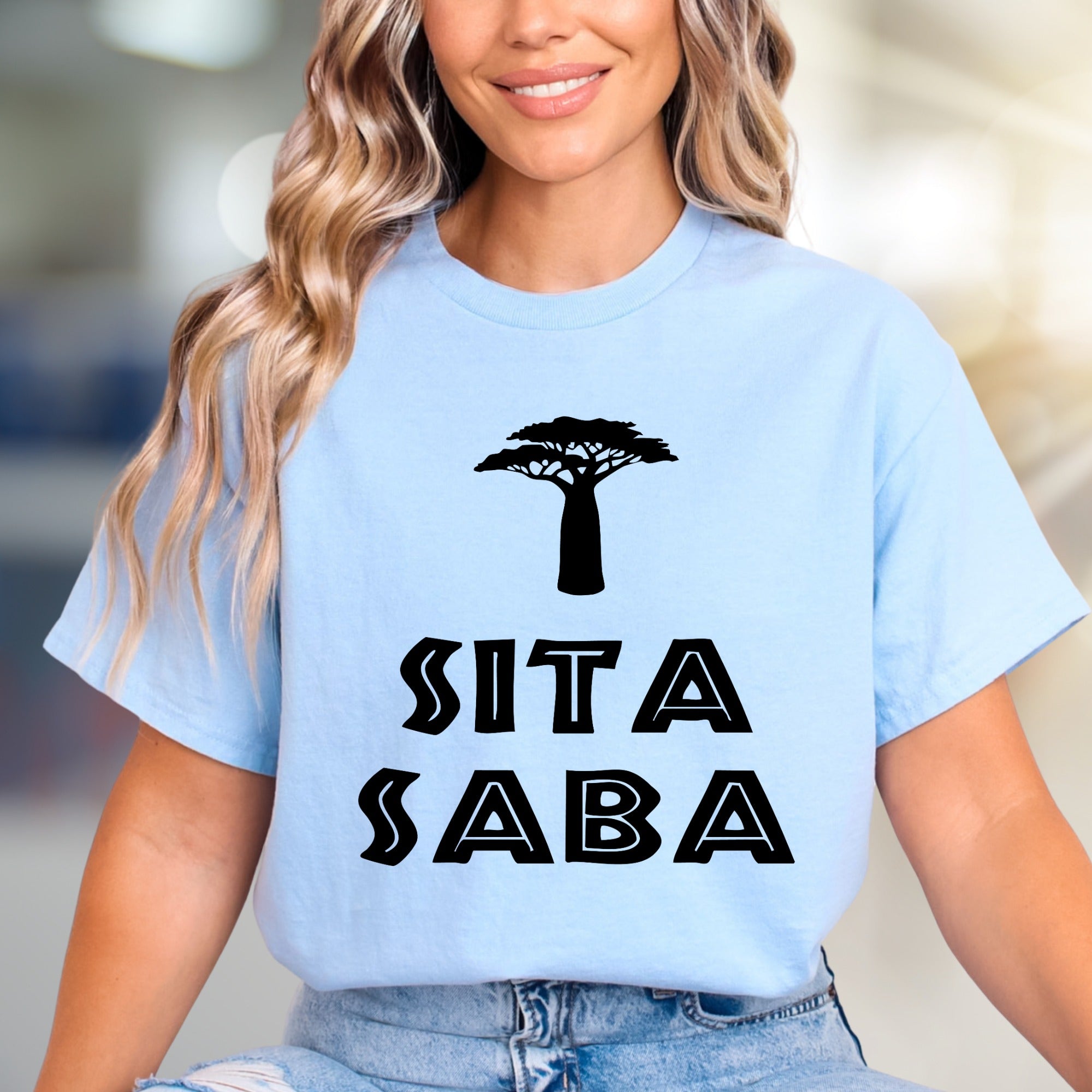 "SITA SABA" Baobab Tree Graphic Tee, a Zen Nature Pick for Global Adventurers