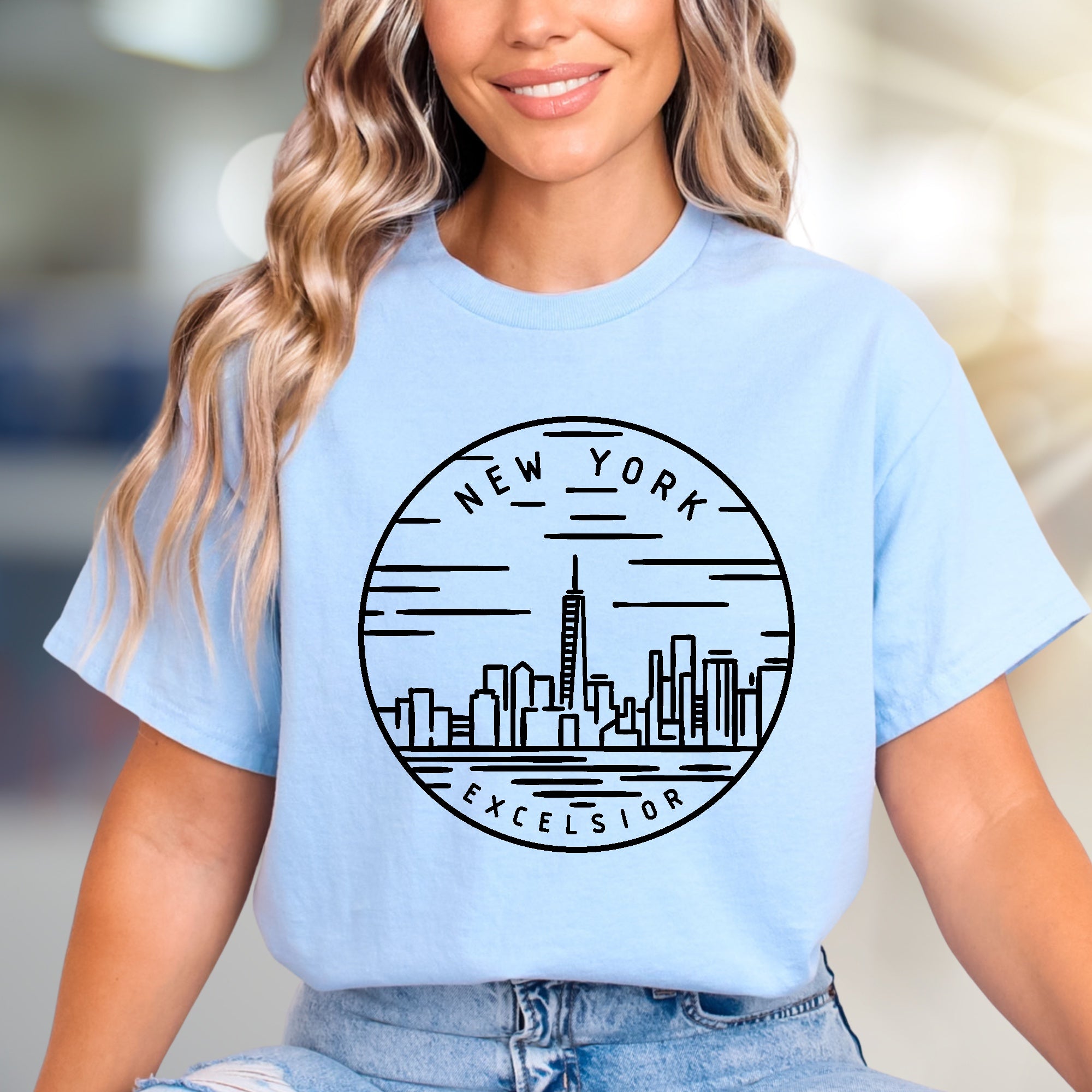 "NEW YORK EXCELSIOR" Cityscape Graphic Tee, an Urban Pride Pick for Trendsetters