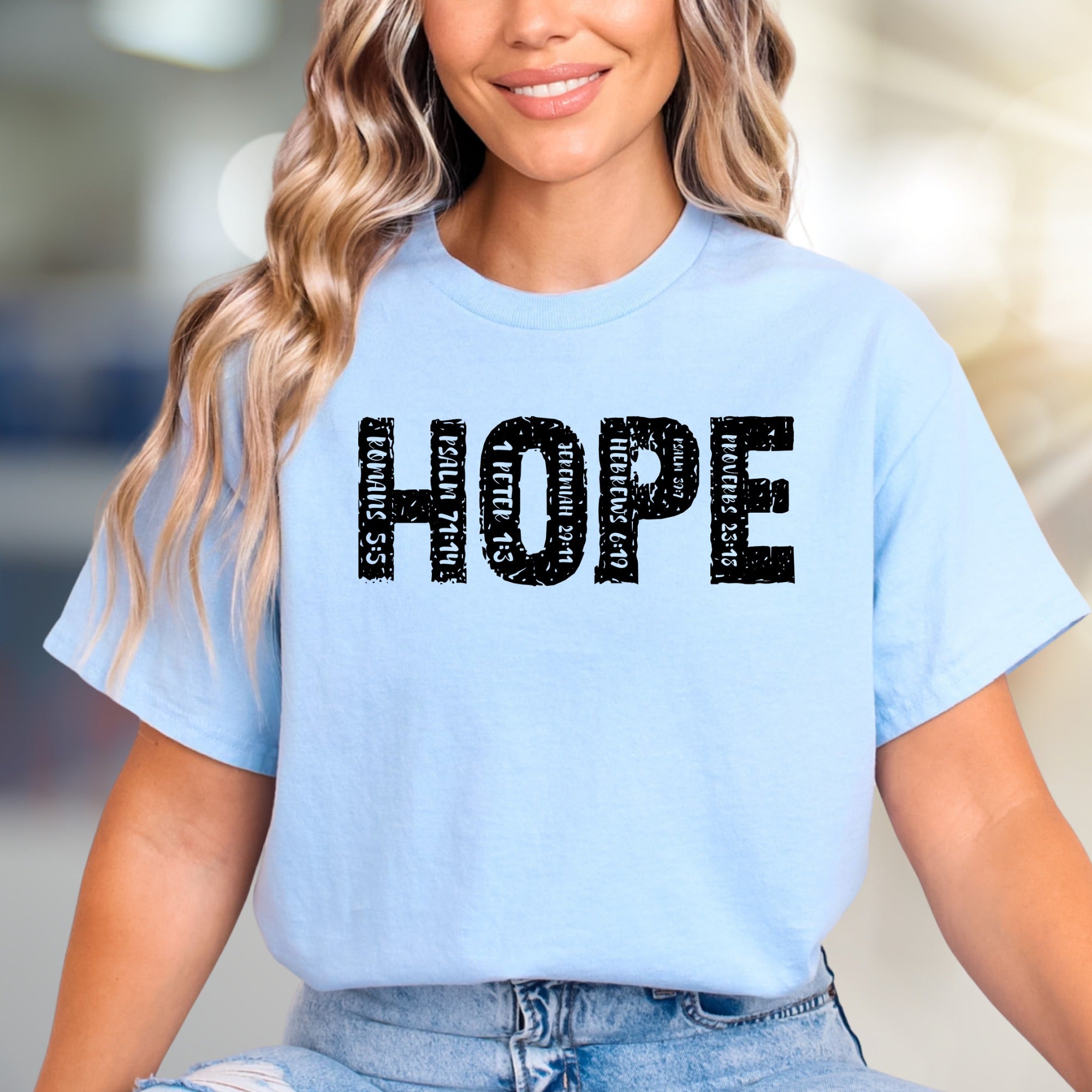 "HOPE" Scripture Text Graphic Tee, a Faith-Inspired Pick for Believers
