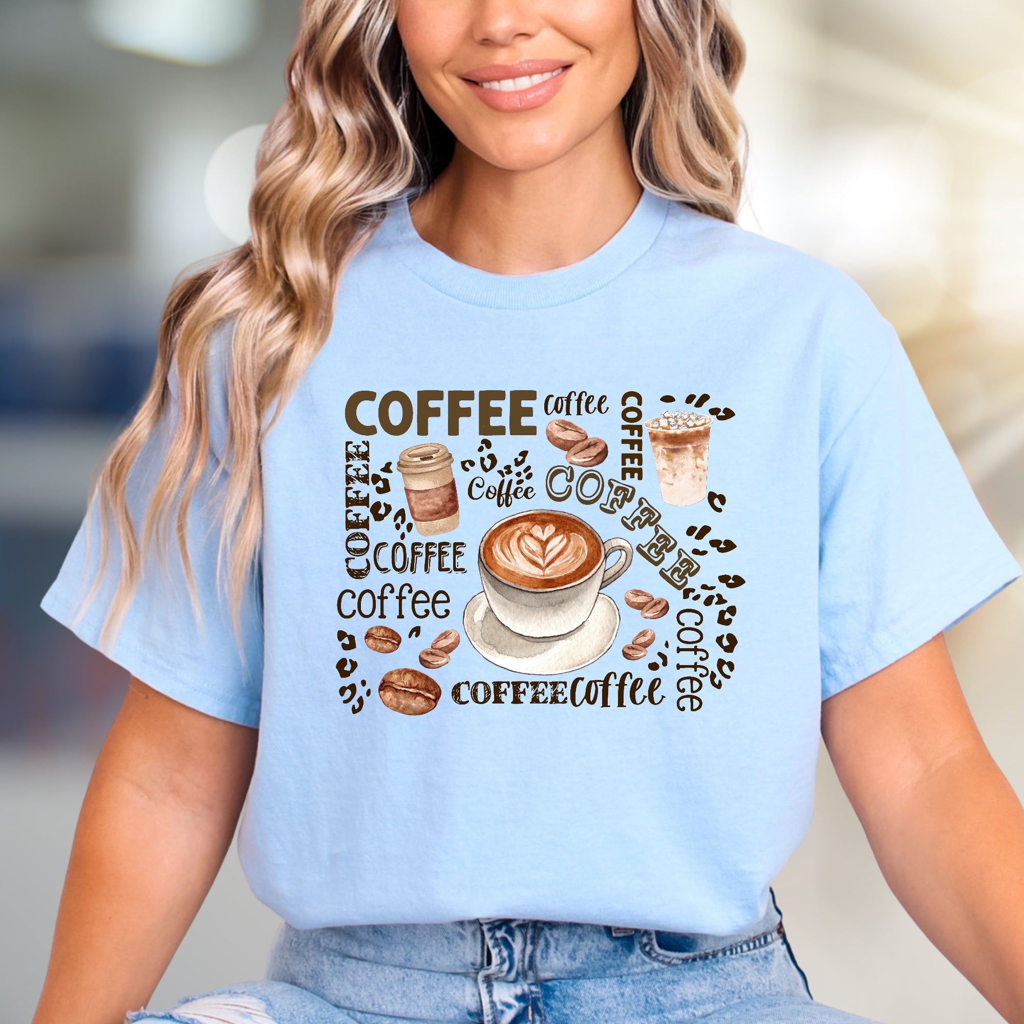"COFFEE" Café Aesthetic Graphic Tee, a Barista-Core Pick for Coffee Lovers