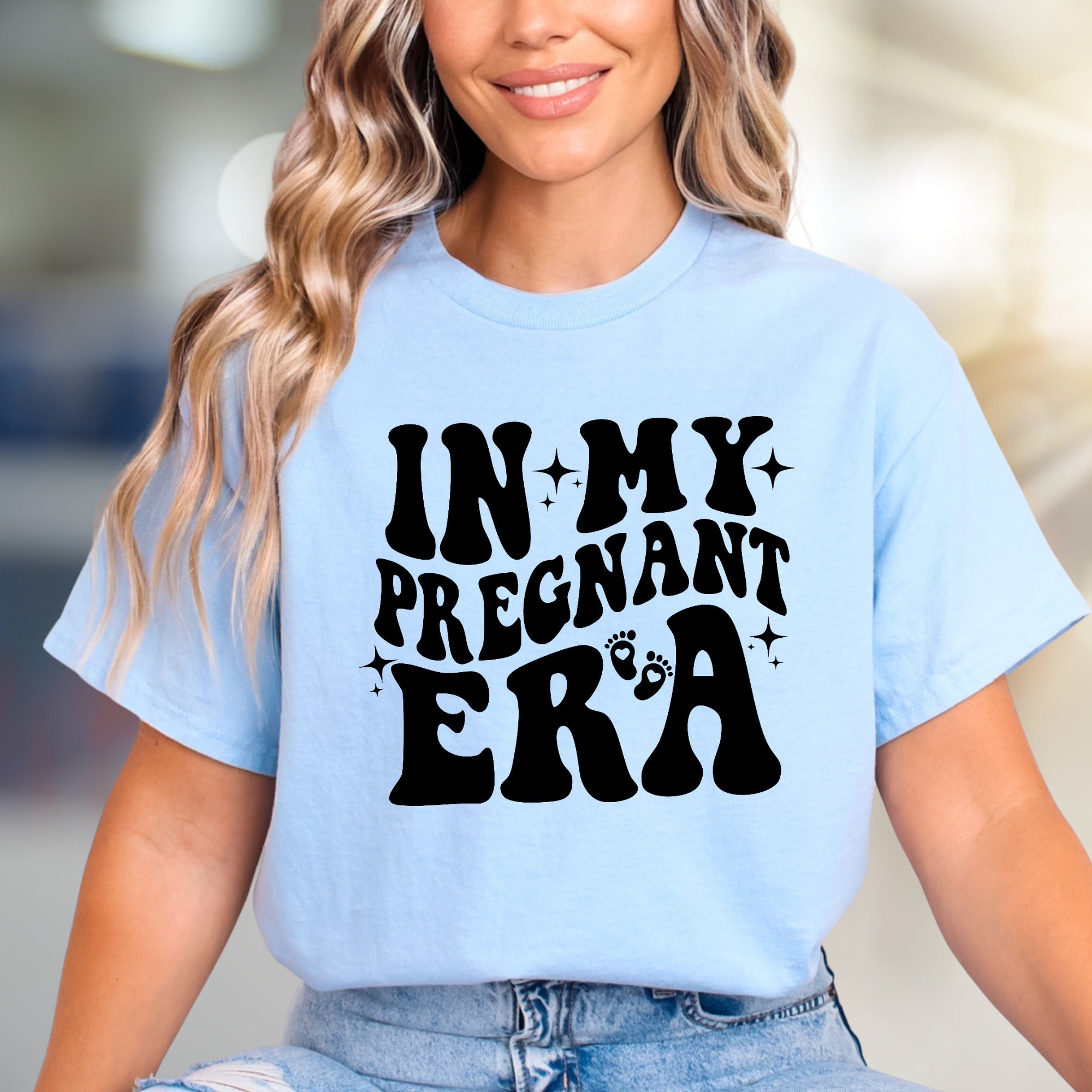 "IN MY PREGNANT ERA" Groovy Graphic Tee, a Mamma-to-Be Pick for Expecting Moms