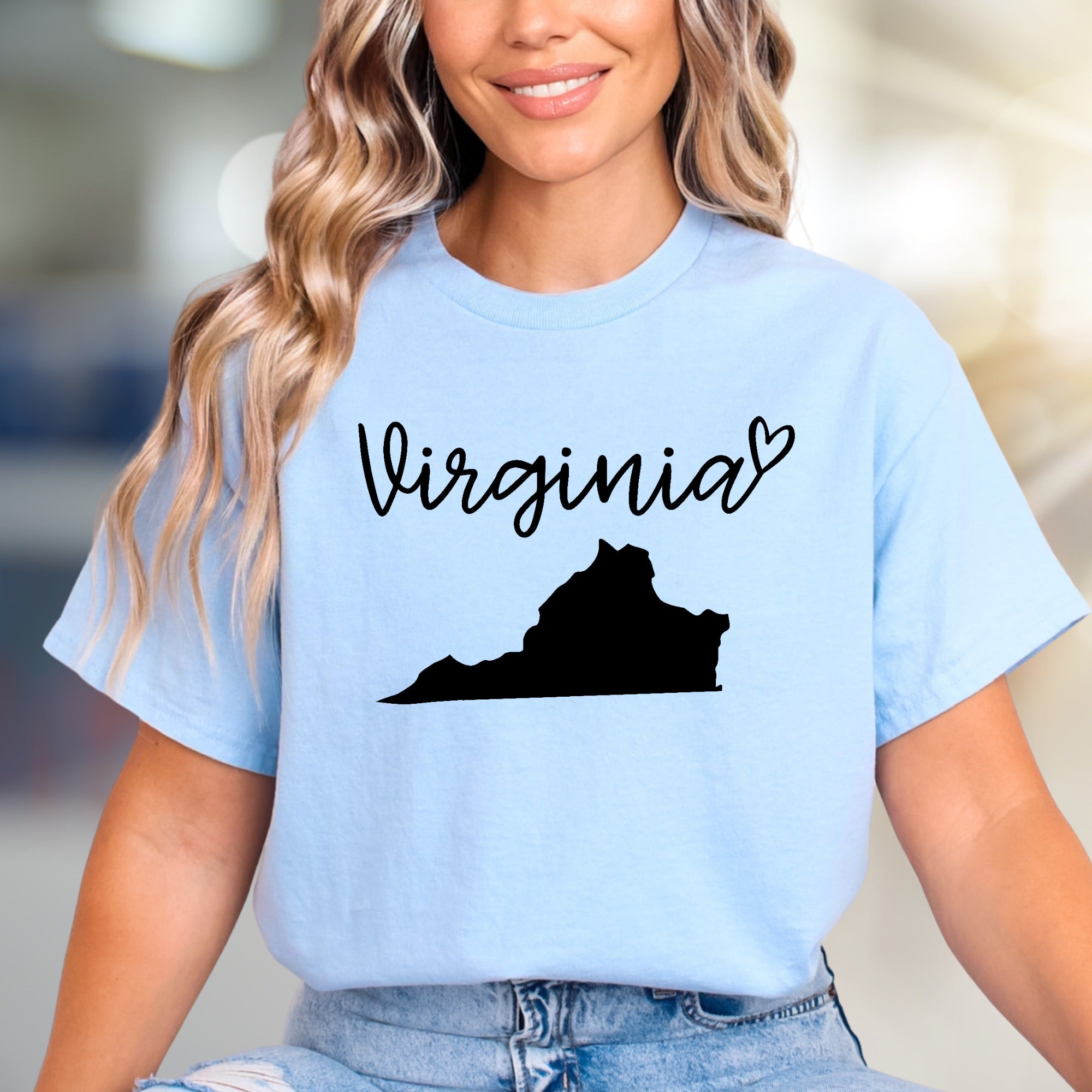 "Virginia" State Outline Graphic Tee, a Hometown Pride Pick for Enthusiasts