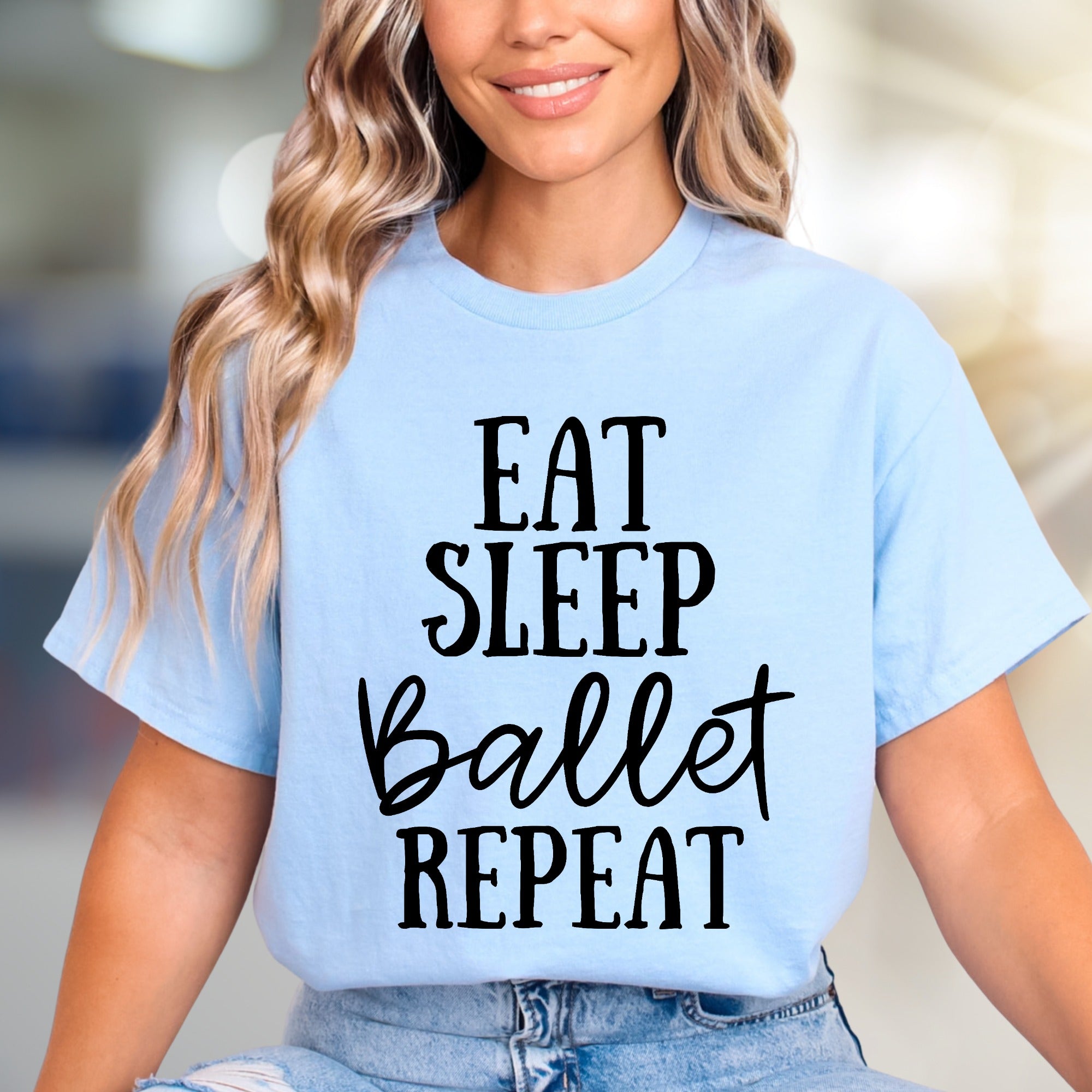 "Eat Sleep Ballet Repeat" Dance Lover Graphic Tee, a Lifestyle Pick for Ballerinas