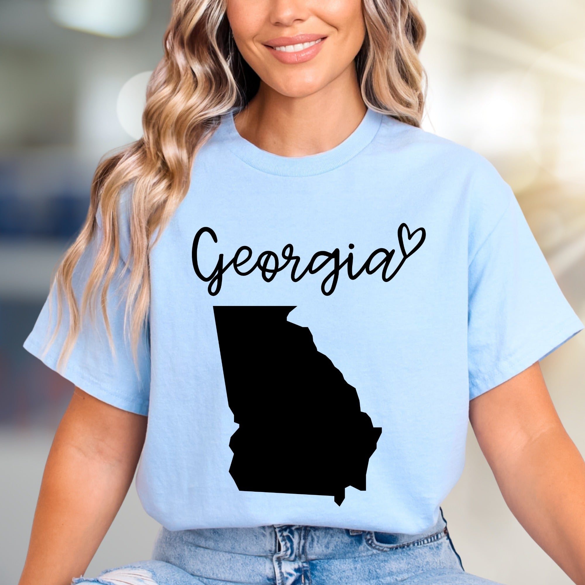 "Georgia" State Outline Graphic Tee, a Southern Pride Pick for Travelers