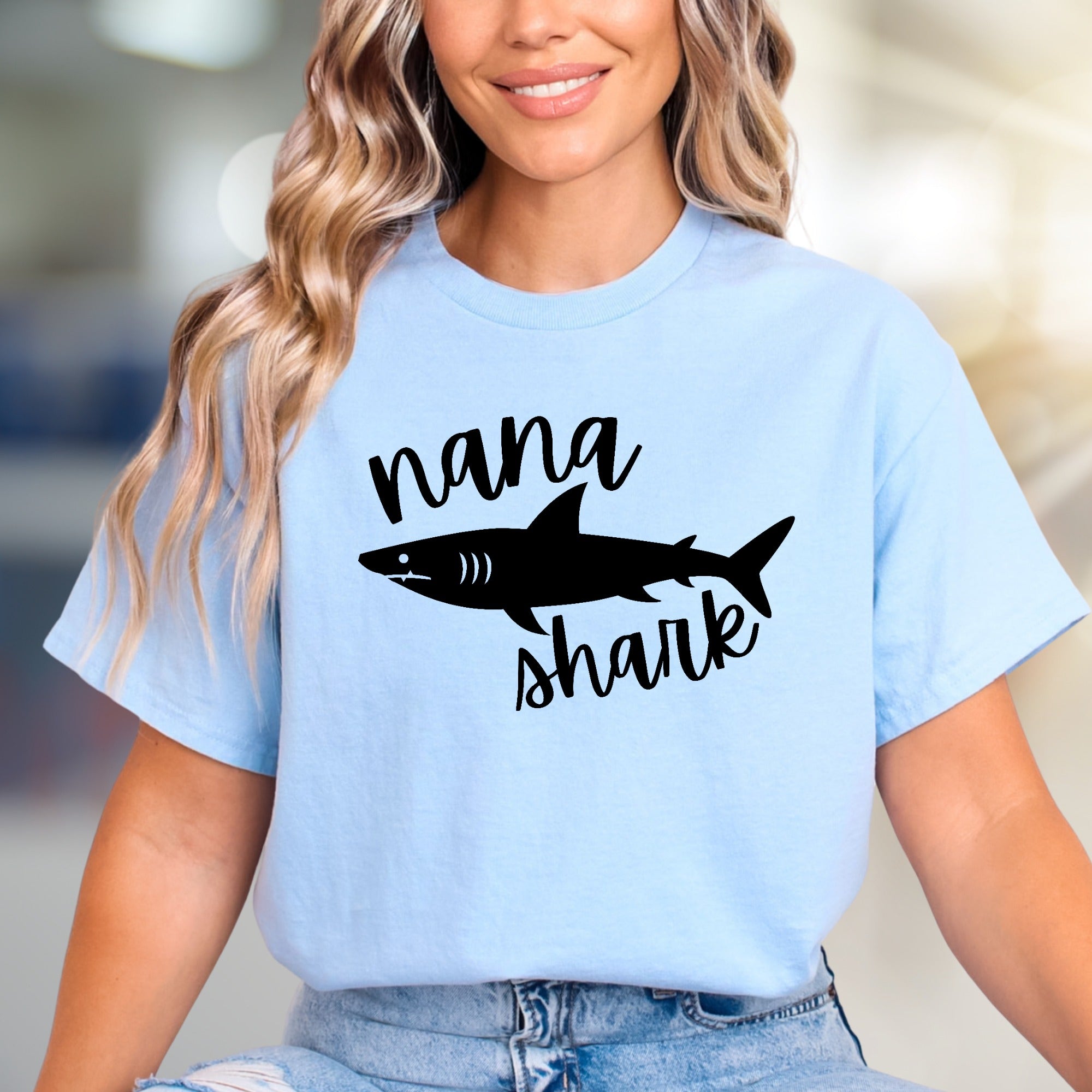 "Nana Shark" Family Fun Graphic Tee, a Heartfelt Pick for Grandmothers