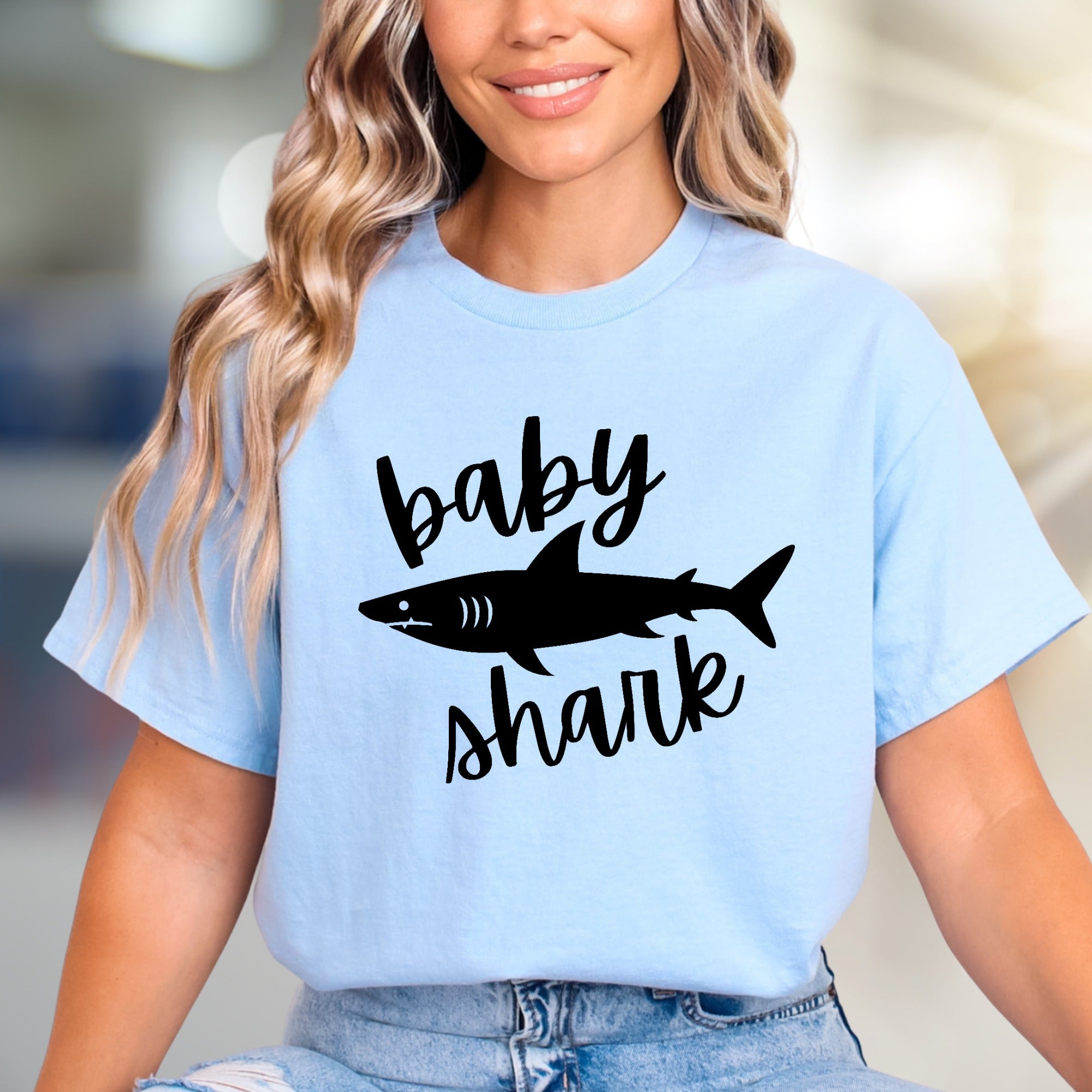 "Baby Shark" Ocean Life Graphic Tee, a Playful Pick for Enthusiasts
