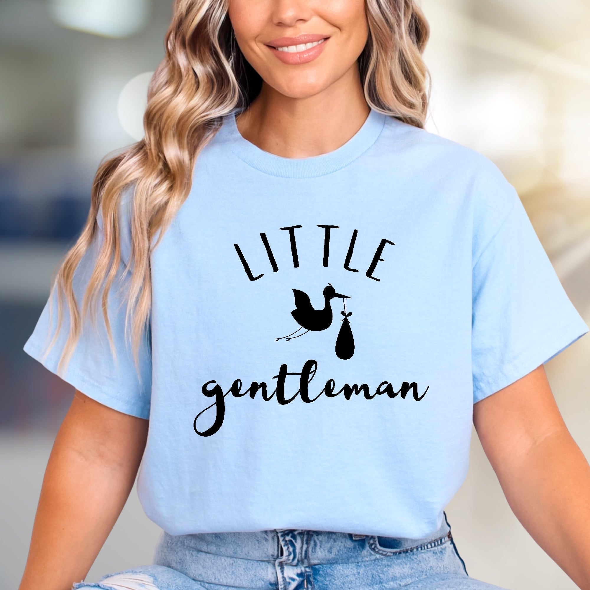 Little Gentleman Stork Graphic Tee, a Pregnancy Annoucement Pick for Expecting Parents