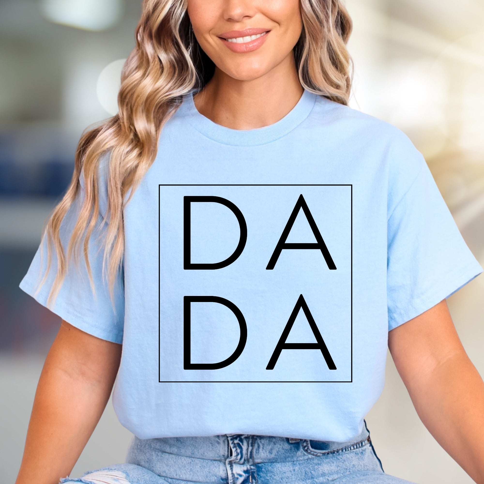 "DADA" Minimalist Box Graphic Tee, a Modern Statement Pick for Everyday Wear