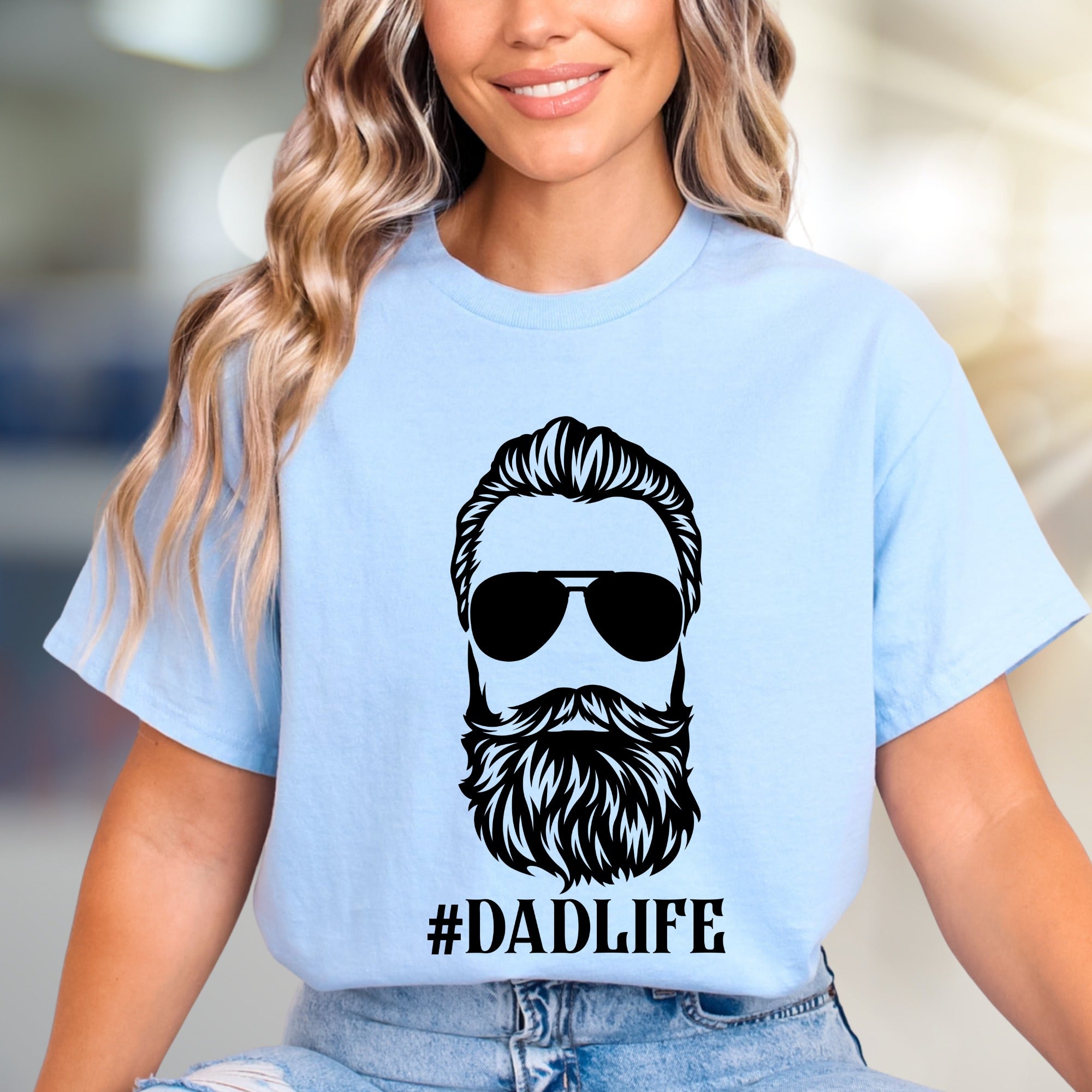 "#DADLIFE" Bearded Guy Graphic Tee, a Father's Day Pick for Cool Dads