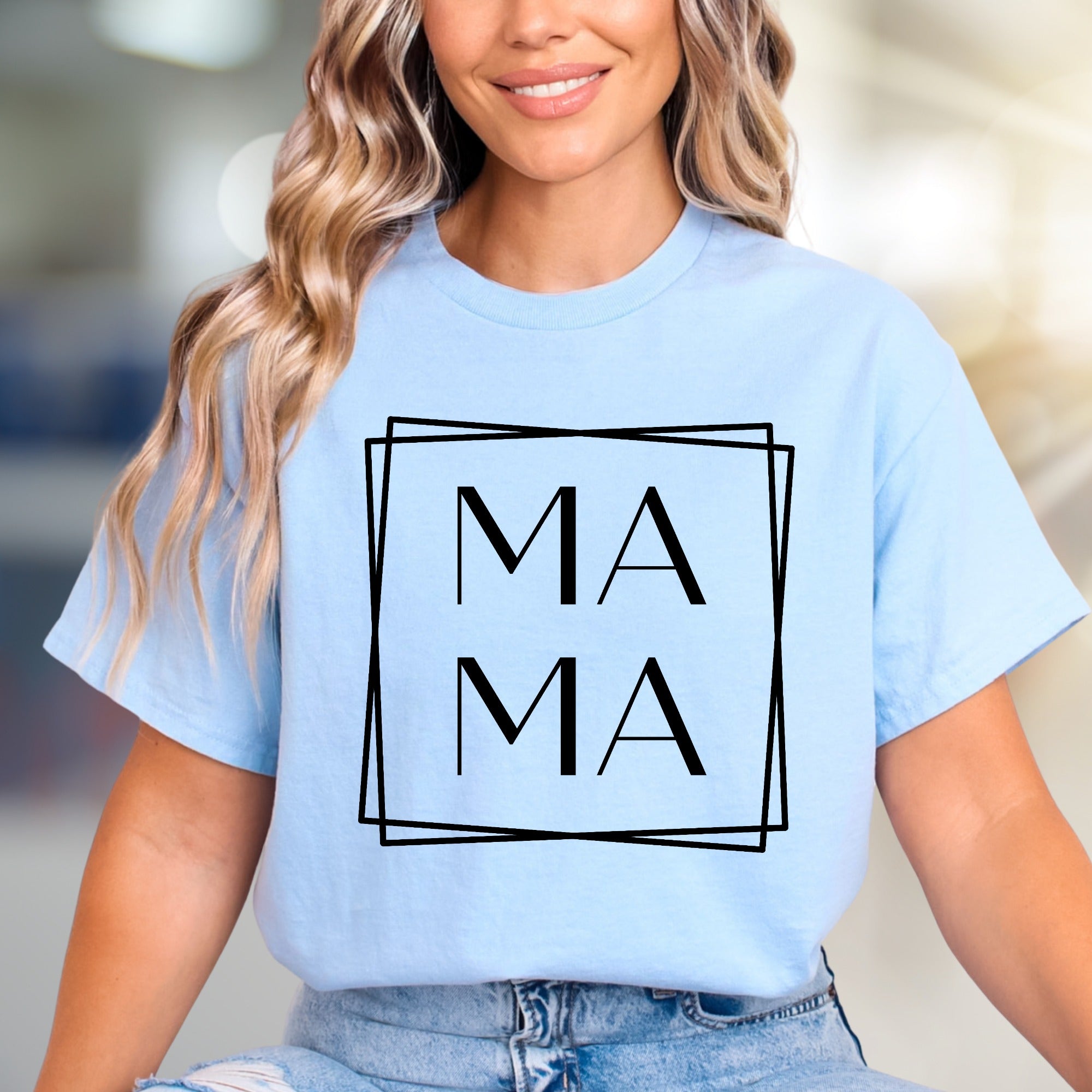 "MAMA MAMA" Minimalist Graphic Tee, a Chic Pick for Modern Moms