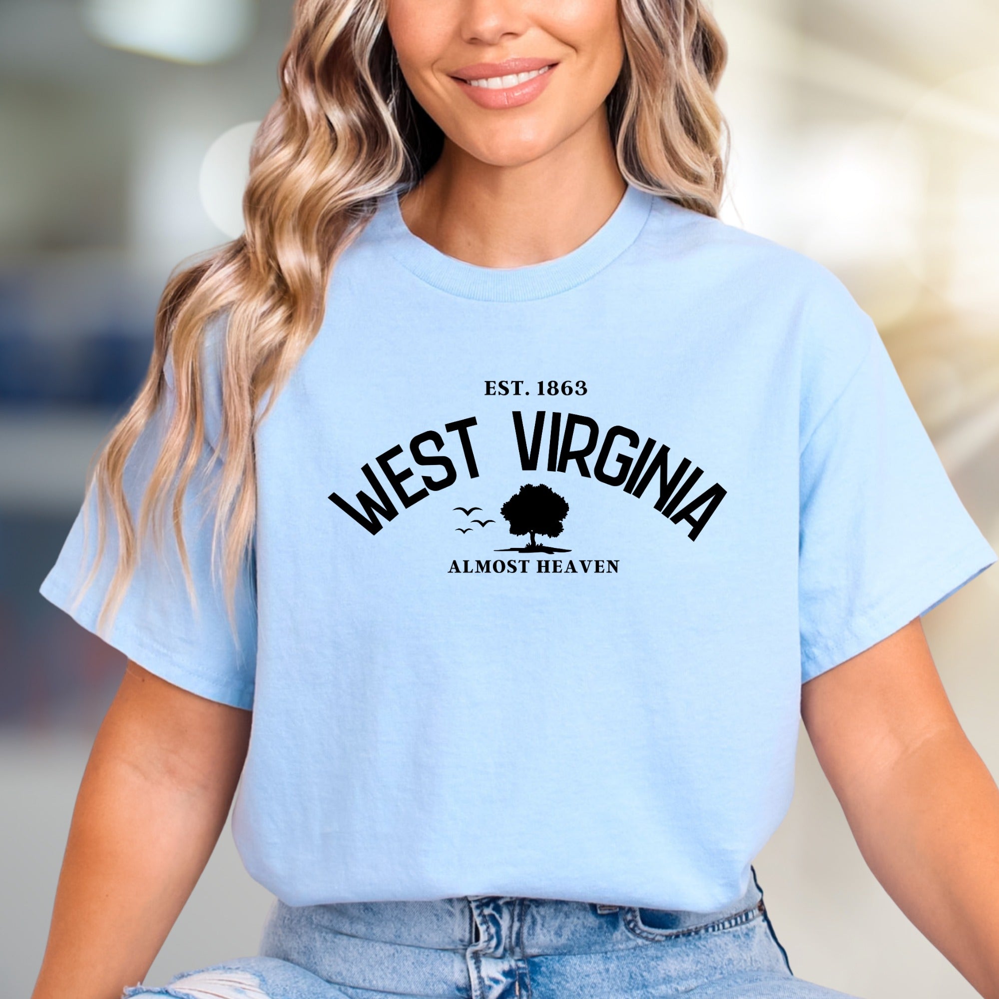 "West Virginia Almost Heaven" State Pride Graphic Tee, a Heritage-Inspired Pick for Nature Lovers