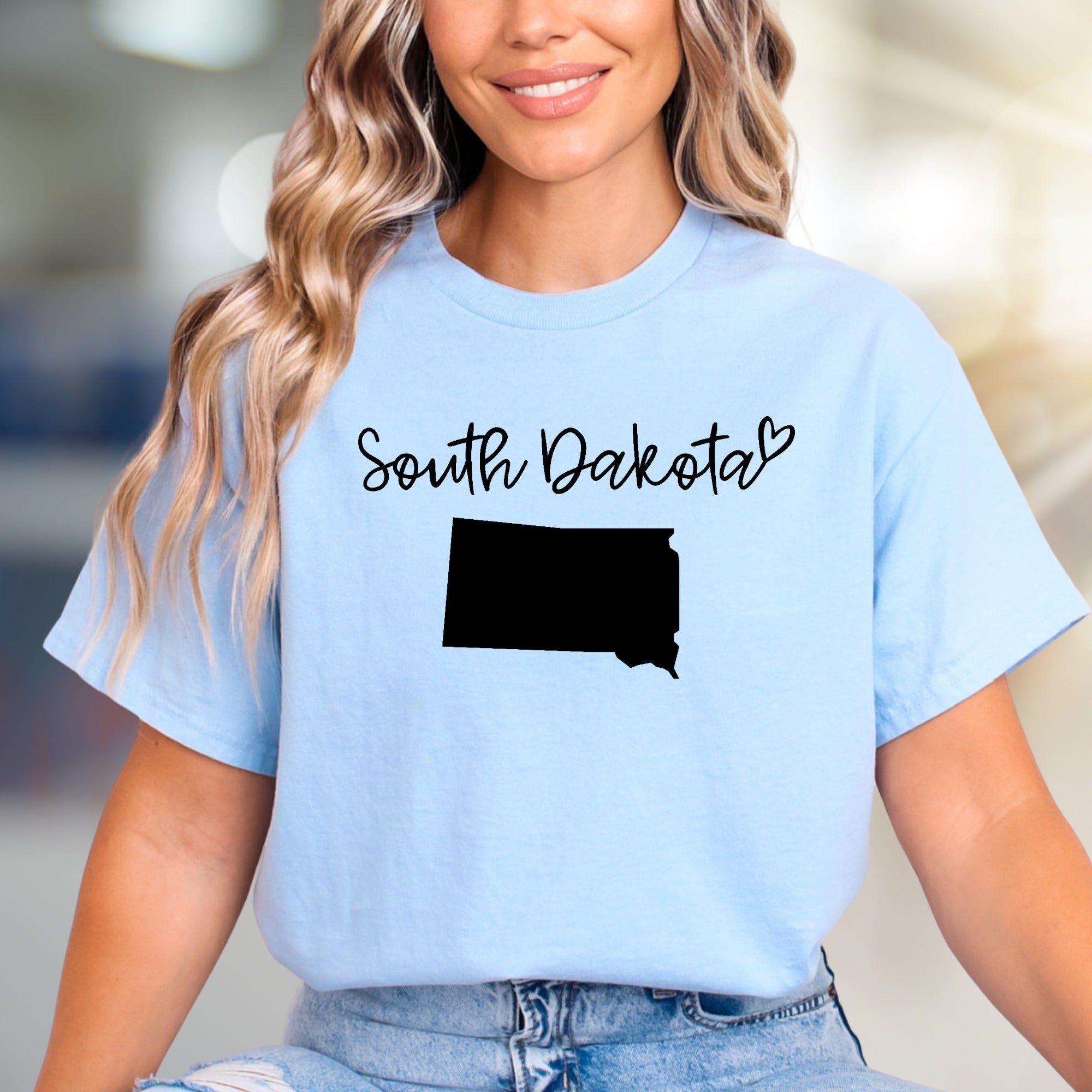 "South Dakota" State Outline Graphic Tee, A Home State Pick for Proud Residents