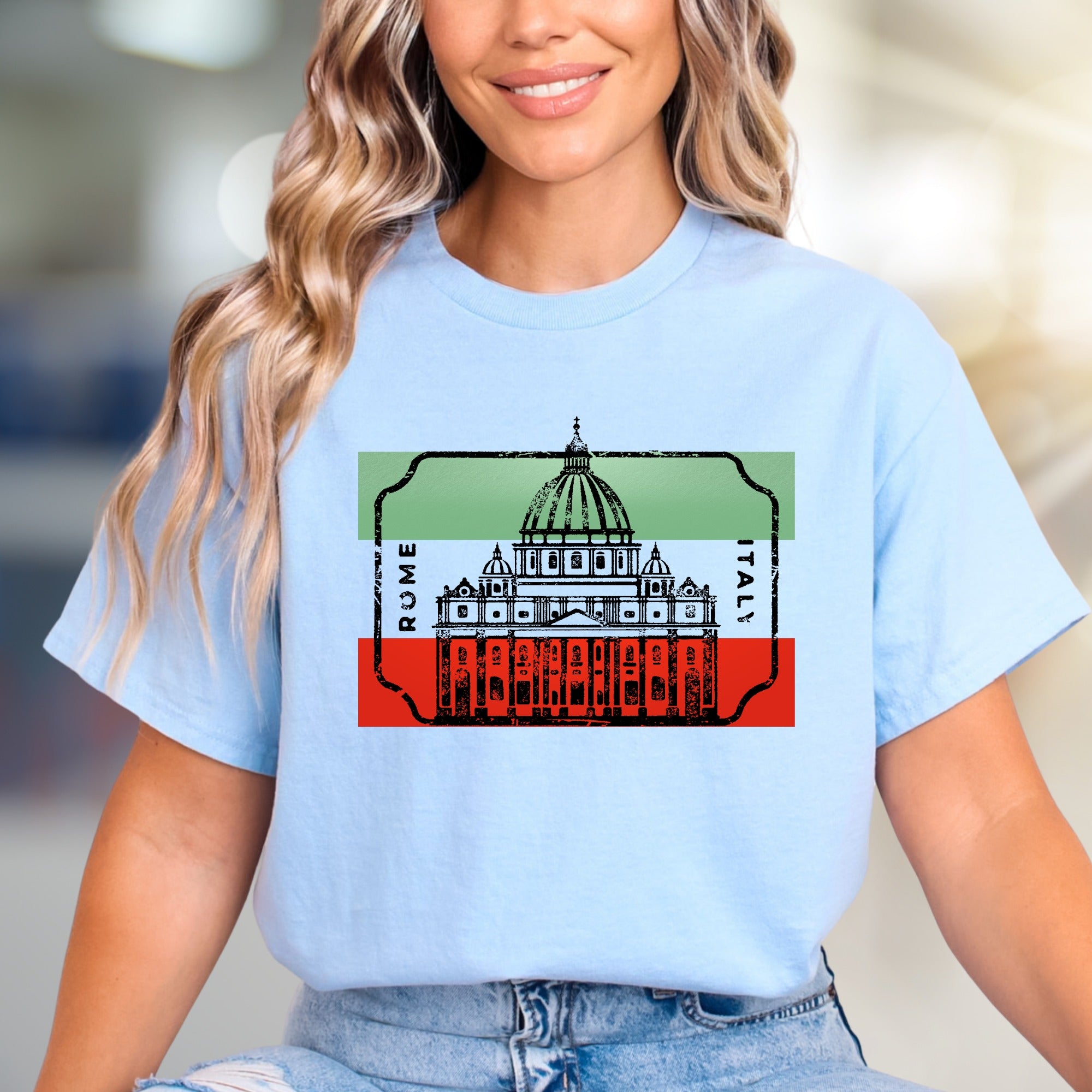 "ROME ITALY" Vatican City Travel Graphic Tee, a European Souvenir for Globetrotters
