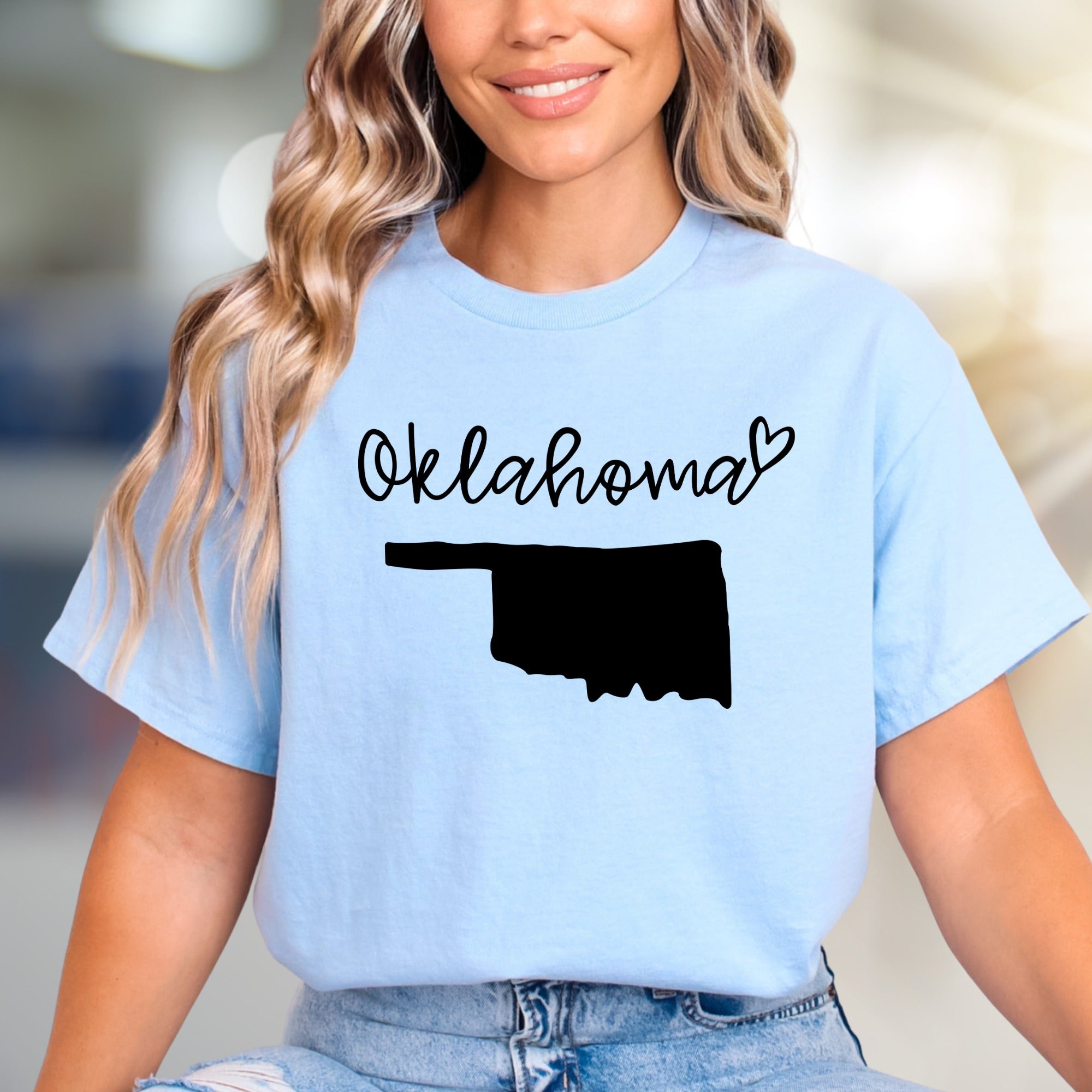 "Oklahoma" State Map Graphic Tee, a Hometown Pride Pick for State Lovers