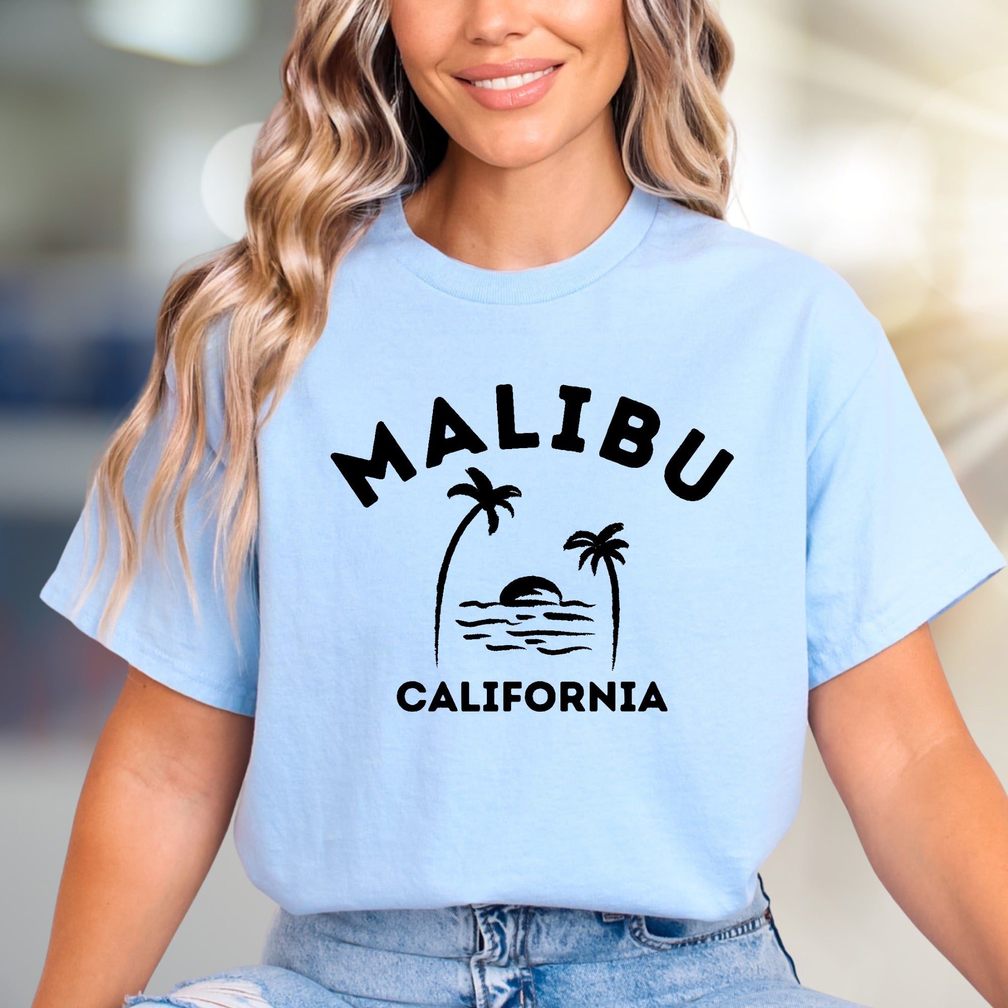 "MALIBU CALIFORNIA" Coastal Getaway Graphic Tee, a California Dream Unisex Tee