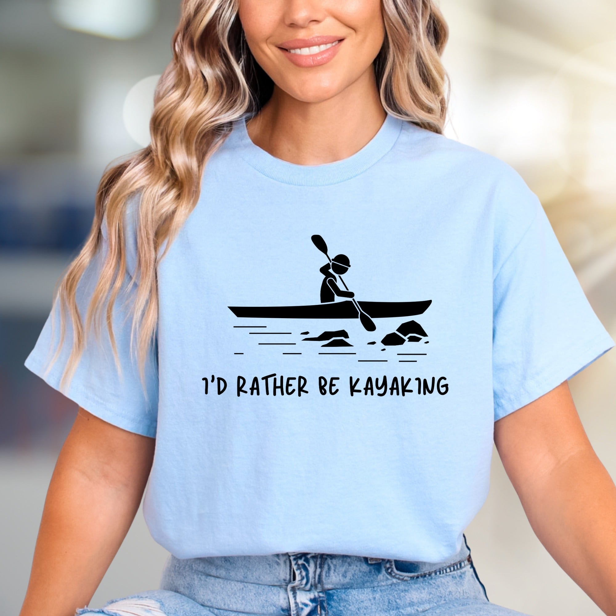 "I'd Rather Be Kayaking" Outdoorsy Graphic Tee, a Water Sport Pick for Adventurers