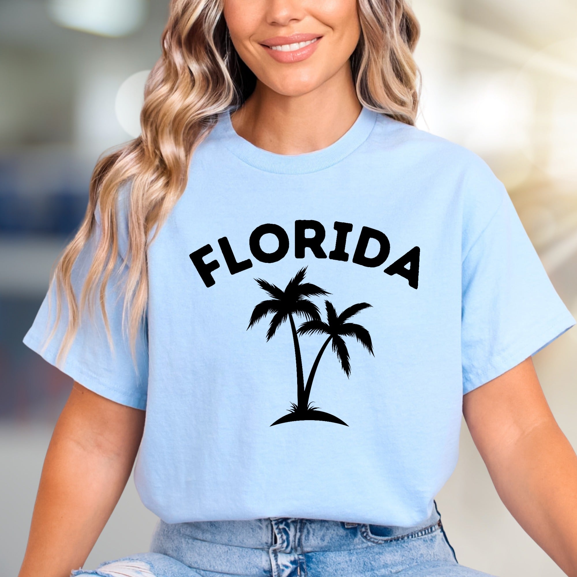 "FLORIDA" Palm Tree Graphic Tee, a Sunshine State Pick for Travelers & Locals