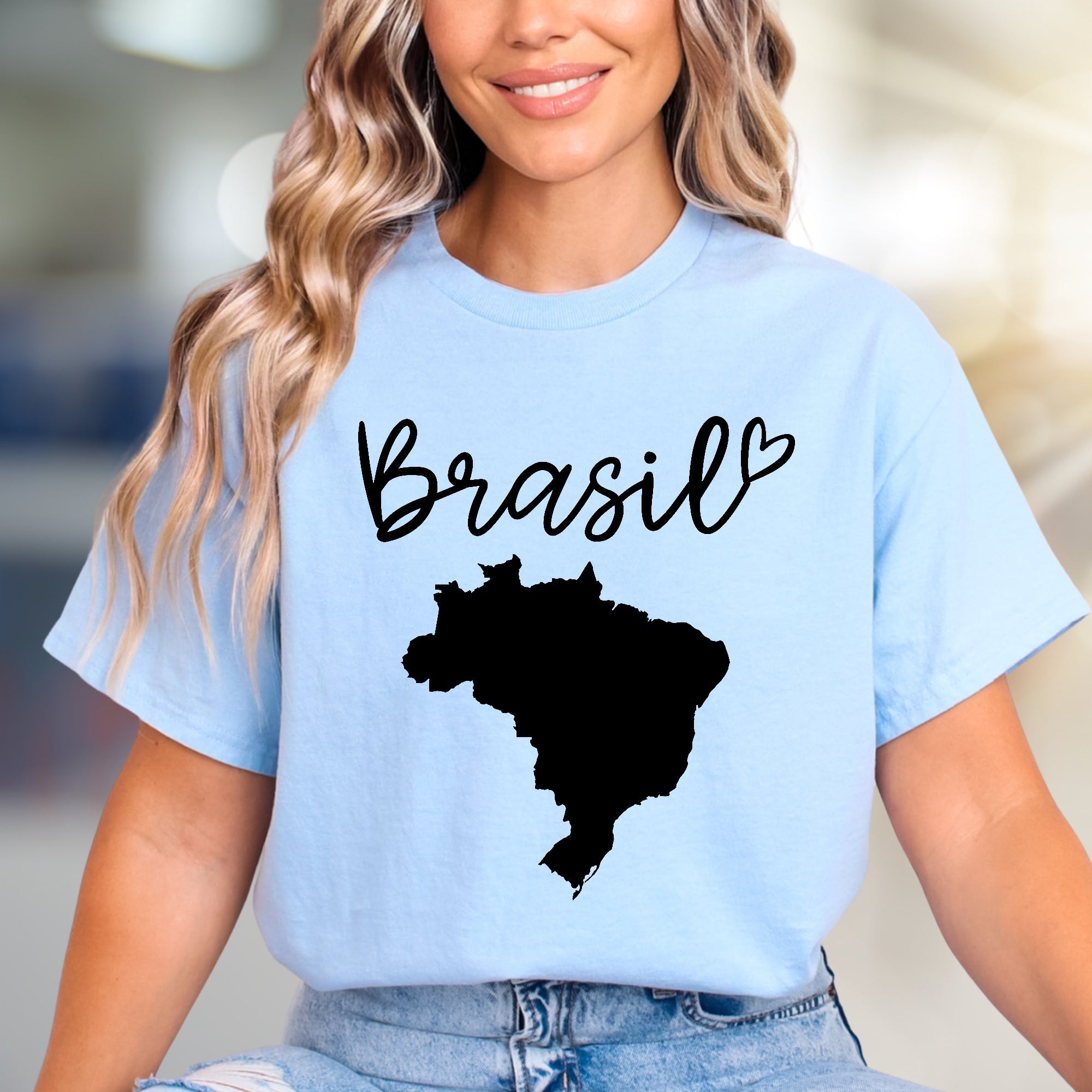 "Brasil" Map Graphic Tee, a Patriotic Pick for Travelers & Culture Lovers
