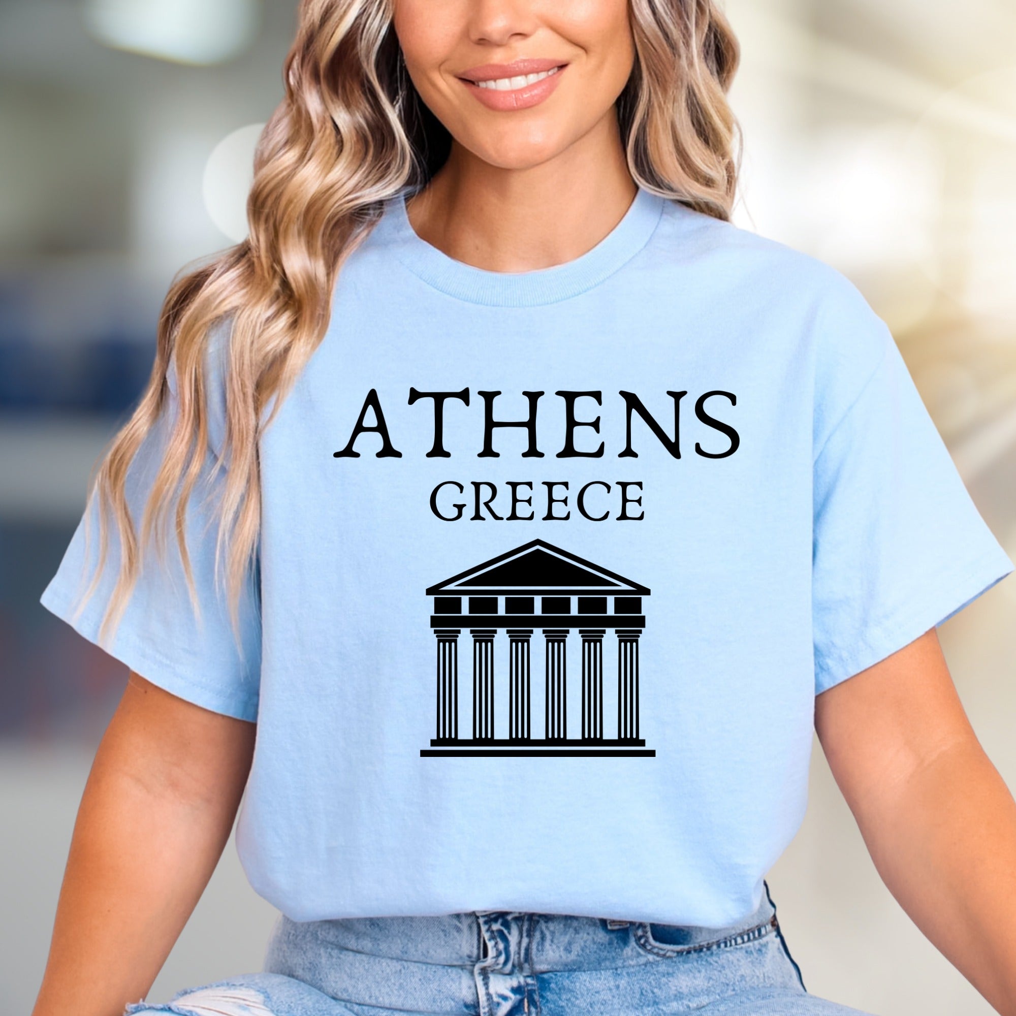 "ATHENS GREECE" Landmark Graphic Tee, a Travel Souvenir for Culture Lovers