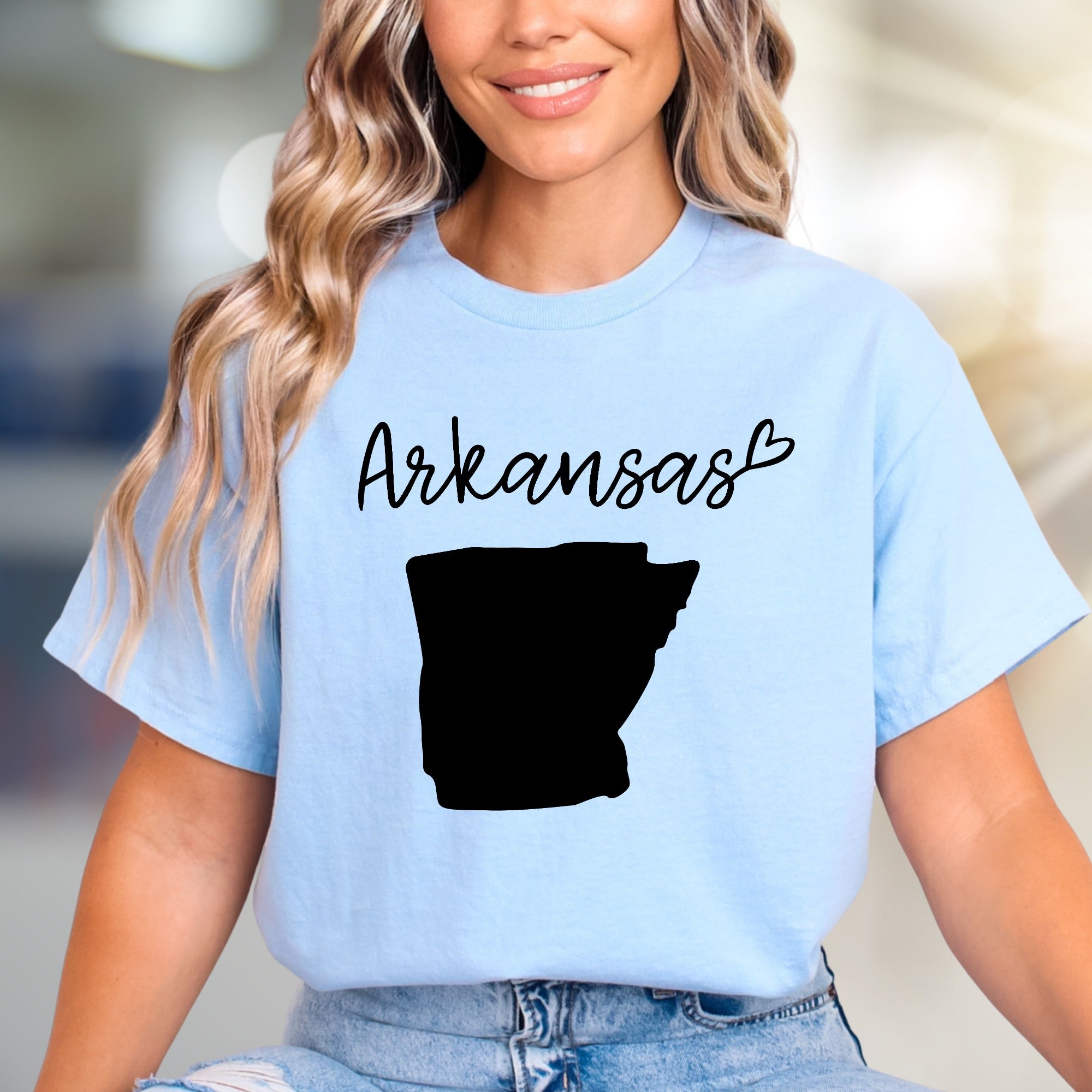 Arkansas with Heart State Map Graphic Tee, a Hometown Pride Pick for Travelers