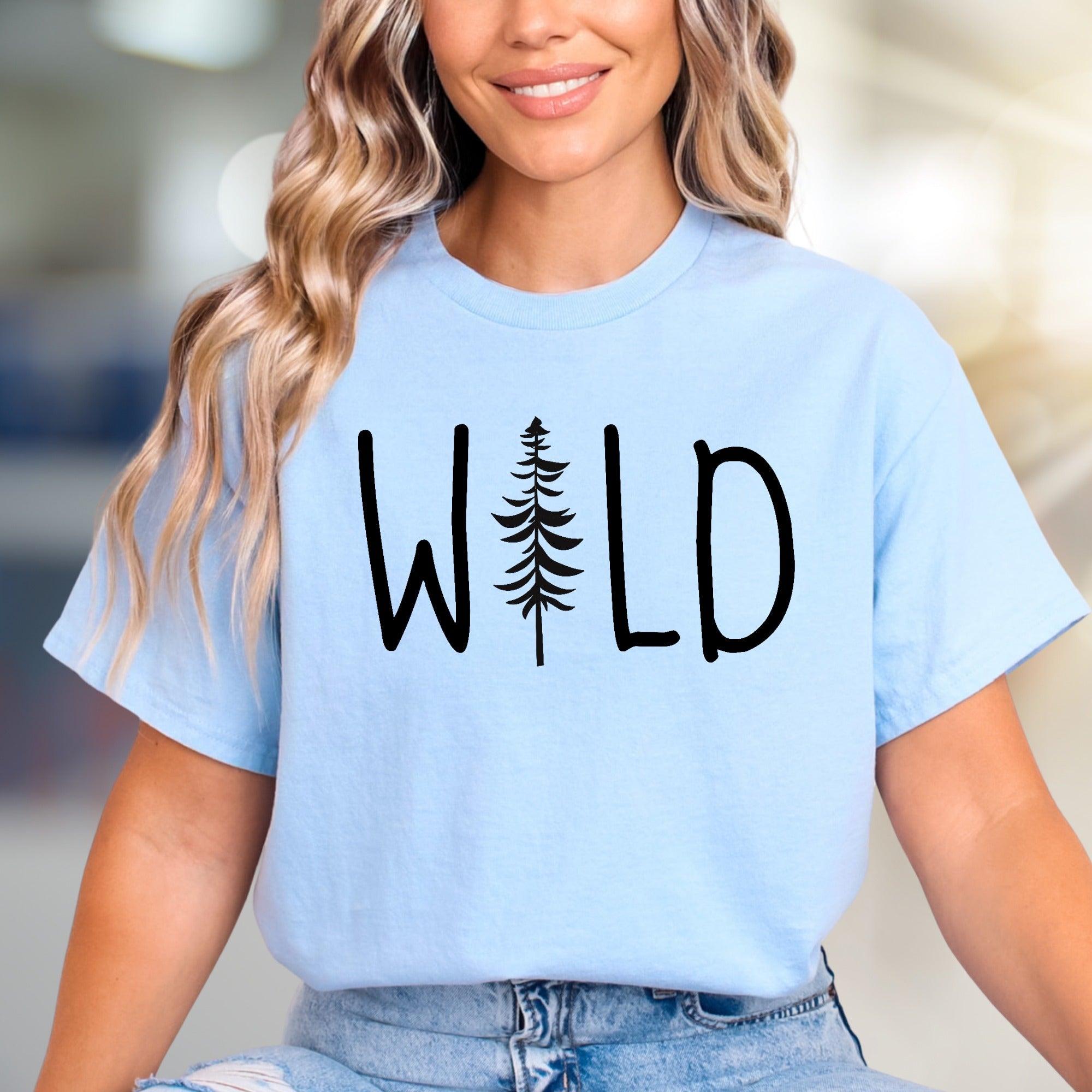 "WILD" Forest Tree Graphic Tee, a Nature-Inspired Pick for Adventurers