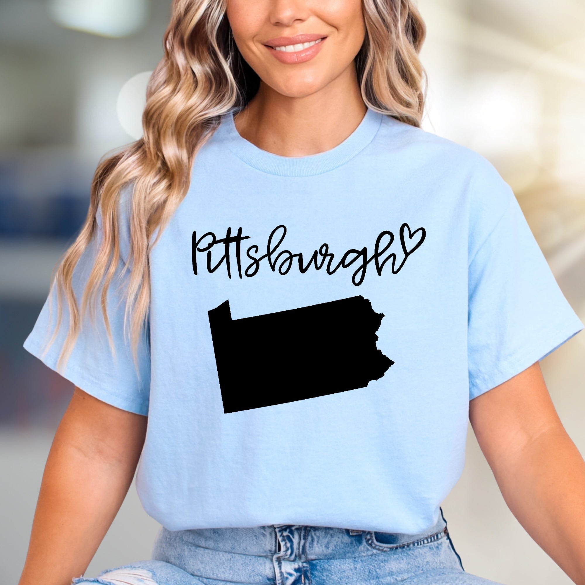 "Pittsburgh" State Map Graphic Tee, a Local Love Pick for City Enthusiasts