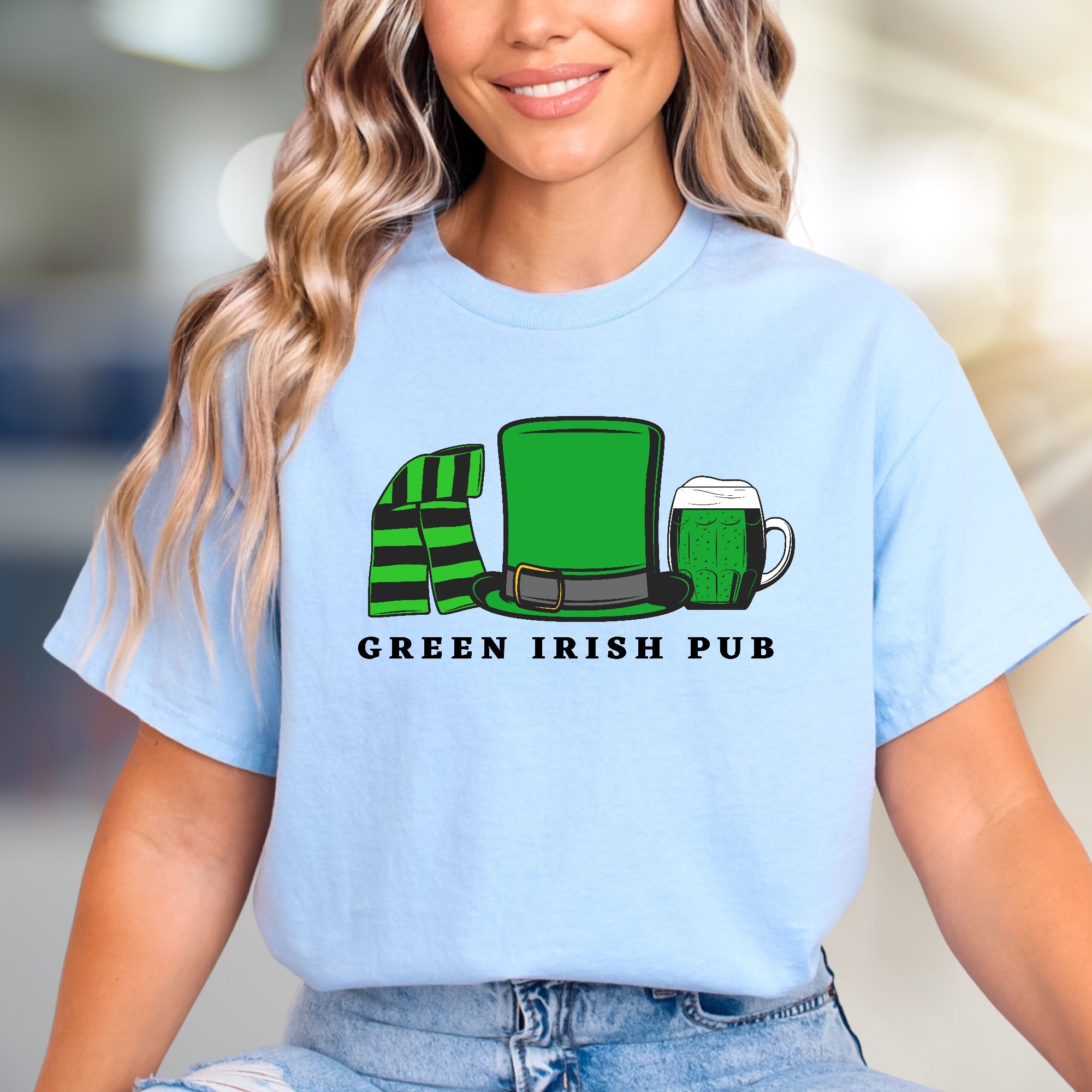 "GREEN IRISH PUB" Irish Celebration Graphic Tee, a St. Paddy's Day Pick for Enthusiasts