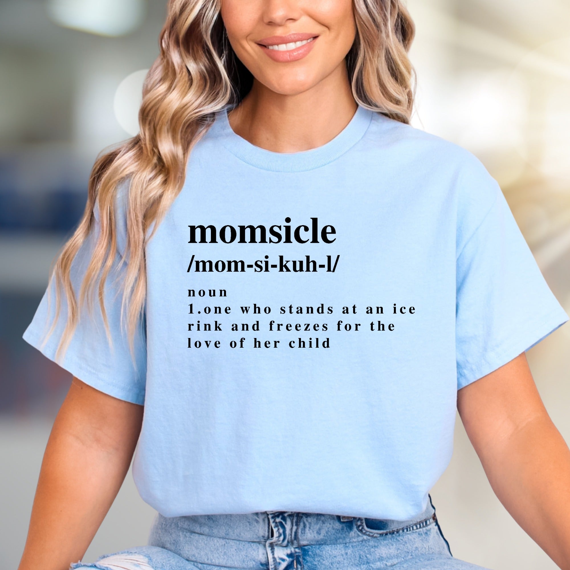 “Momsicle” Definition Graphic Tee, A Humorous Mom Life Pick for Ice Rink Parents