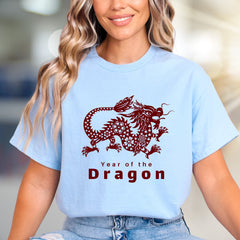 "Year of the Dragon" Folk Graphic Tee, an Empowering Asian Zodiac Pick for Enthusiasts