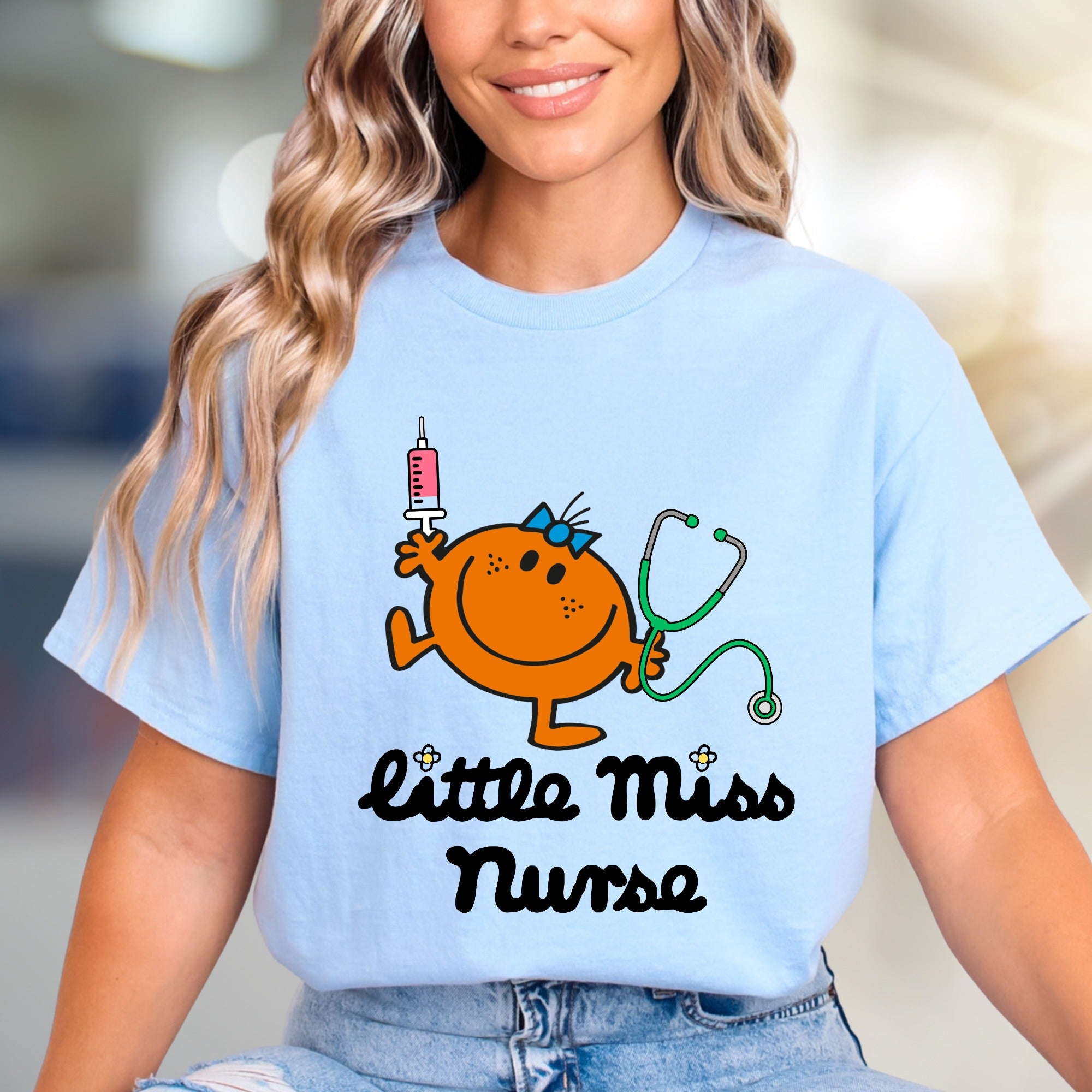 "little Miss Nurse" Adorable Healthcare Graphic Tee, A Playful Gift for RNs