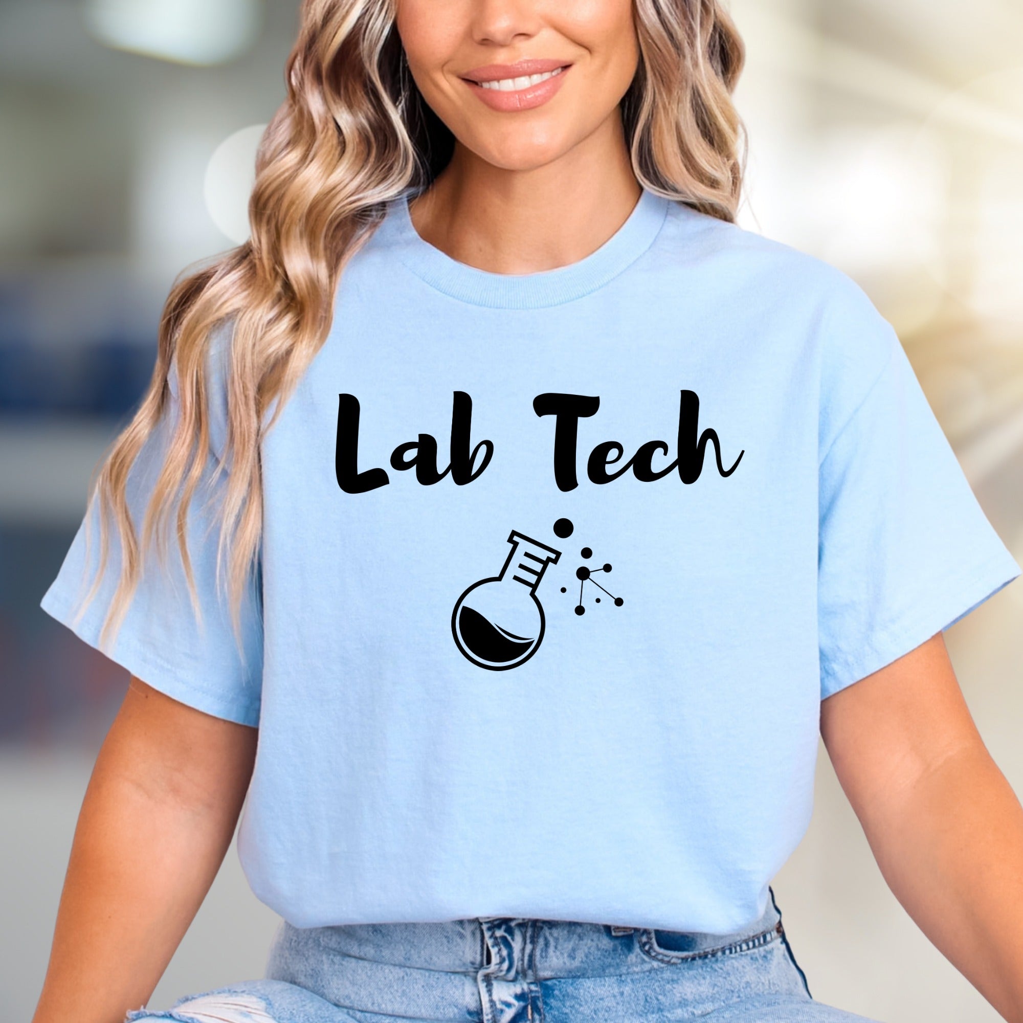 "Lab Tech" Scientific Flask Graphic Tee, A Science Niche Pick for Professionals