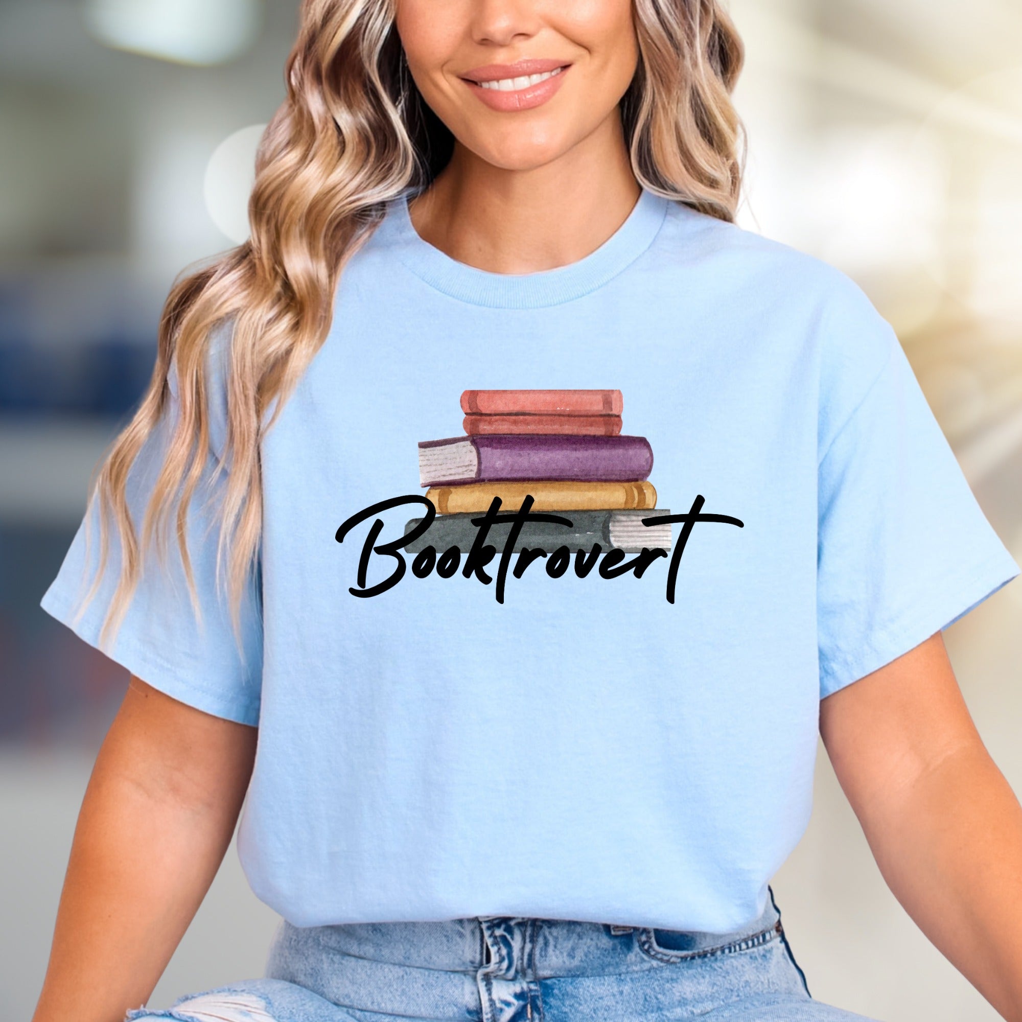 "Booktrovert" Book Lover Graphic Tee, a Cozy Niche Pick for Readers