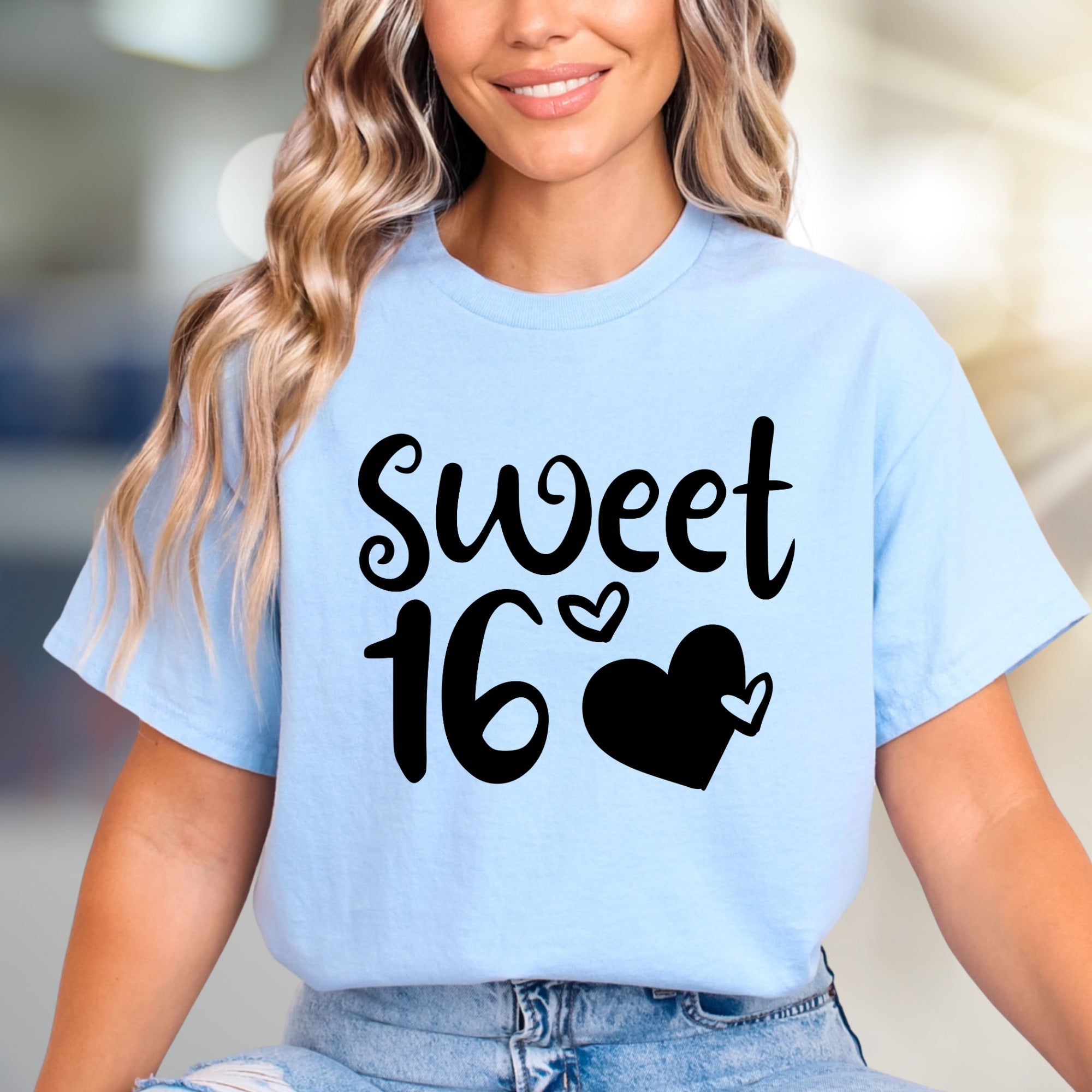 "Sweet 16" Birthday Celebration Graphic Tee, a Girly & Fun Pick for Teens